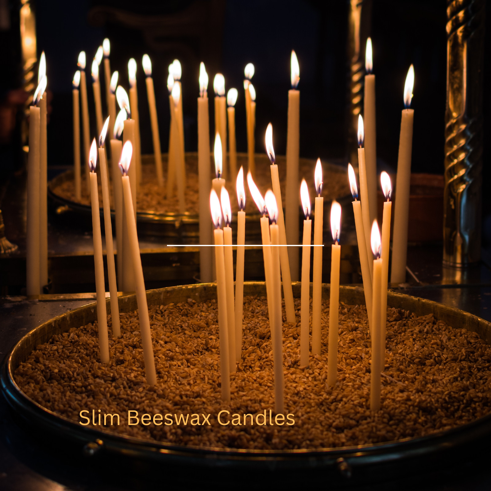 Pure Beeswax Thin Taper Candles 6.3″ x 0.2″ Church Orthodox (Pack 25-700)