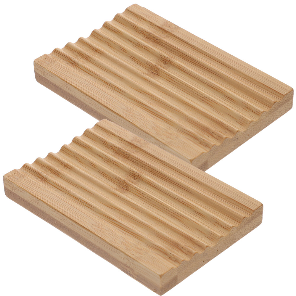 2pcs draining sponge holder draining soap case bamboo soap tray Dishes Bamboo