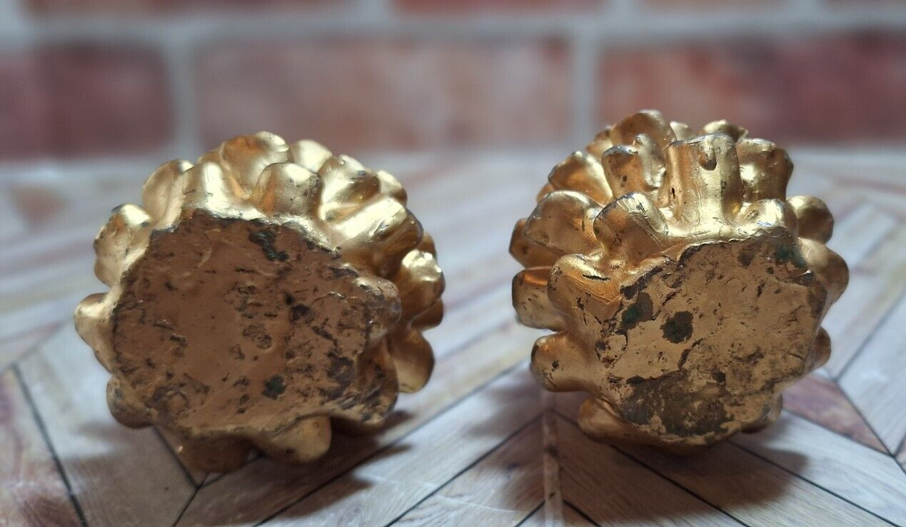 VTG. Two Pine Cone Shaped Candles Unscented ( 3in Tall x 2 1/2in Dia ) Unique