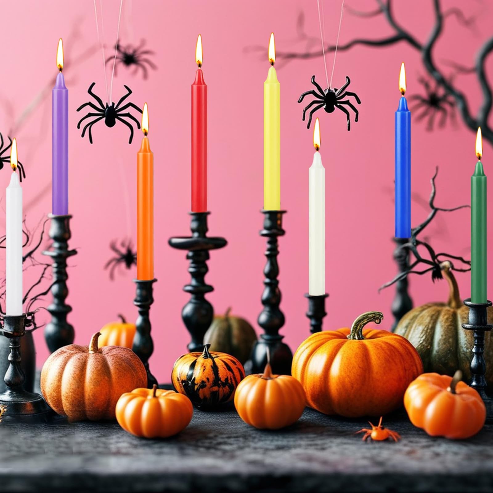 Bulk 40 Pack 4-Inch Colored Mini Taper Candles for Rituals and Spells