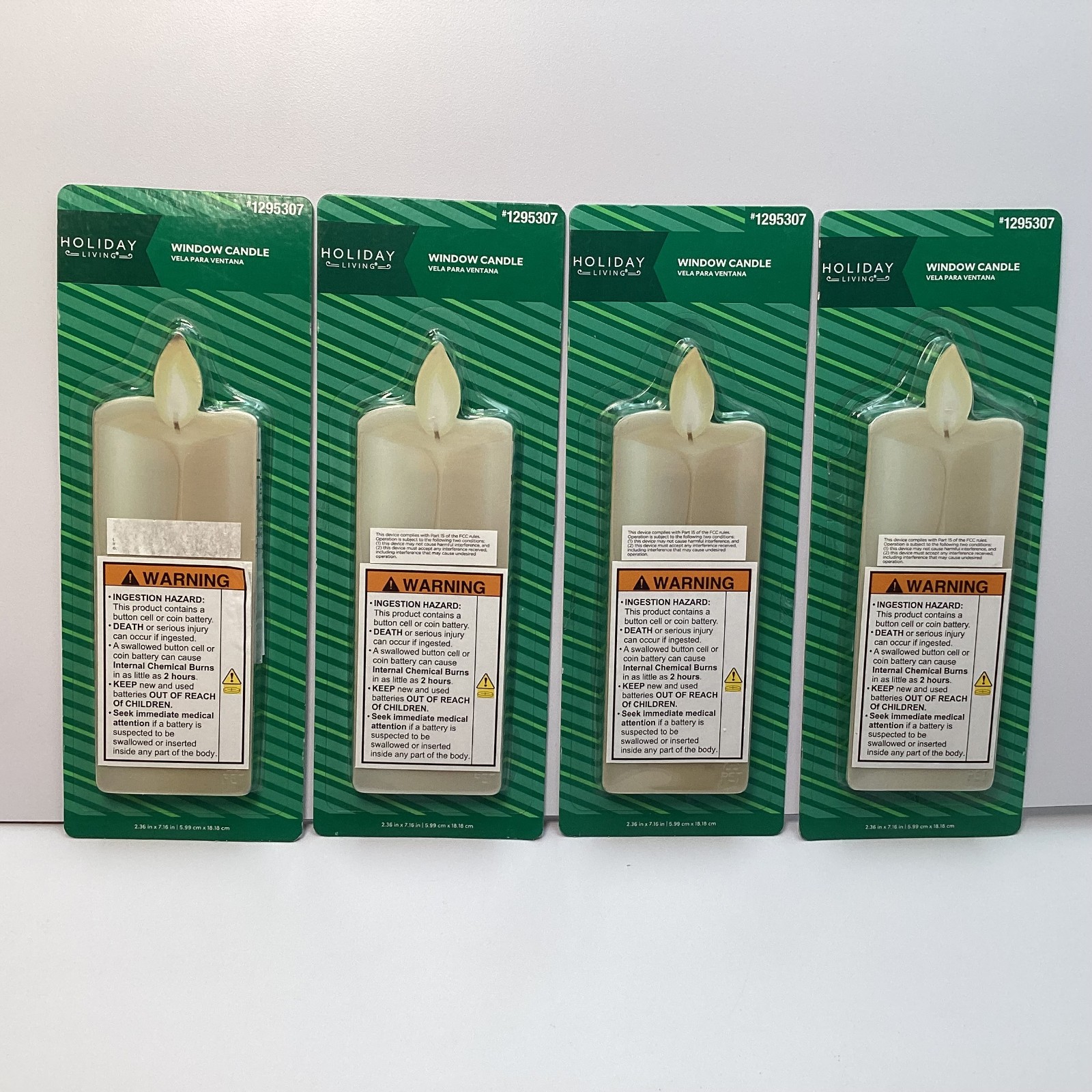 Holiday Living W10I0096 LED Window Candle with Timer Lot of 4 – #1295307 – New