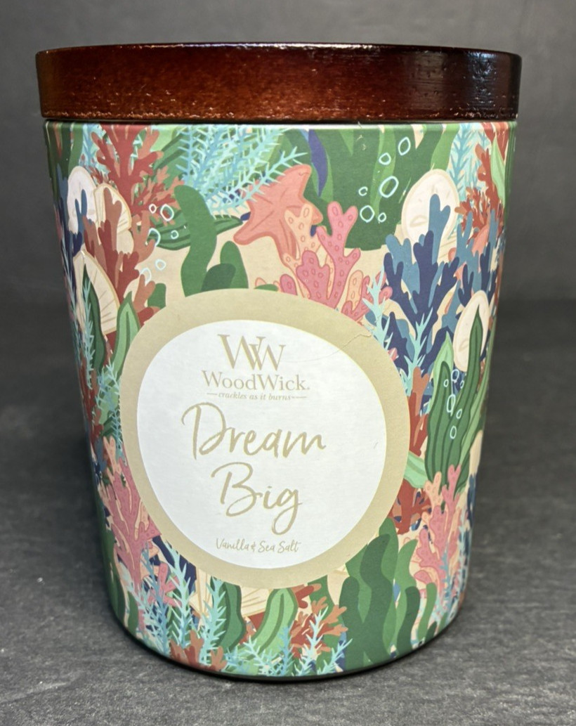 wood wick coastal sunset jar candle 8.5 oz. crackling fire new