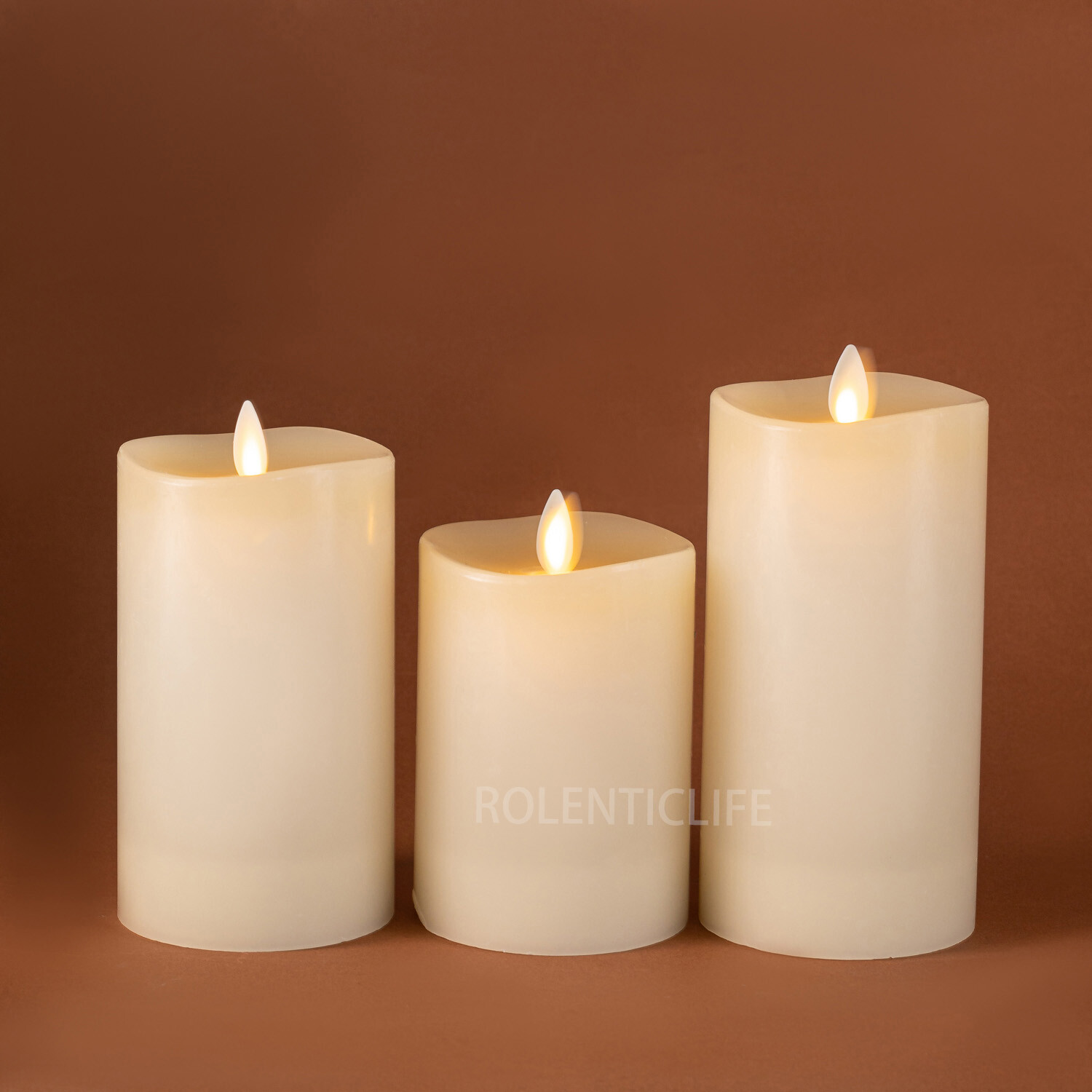 Luminara Flameless Unscented Real Wax LED Candle-with Remote Mobile Wick-3pcs