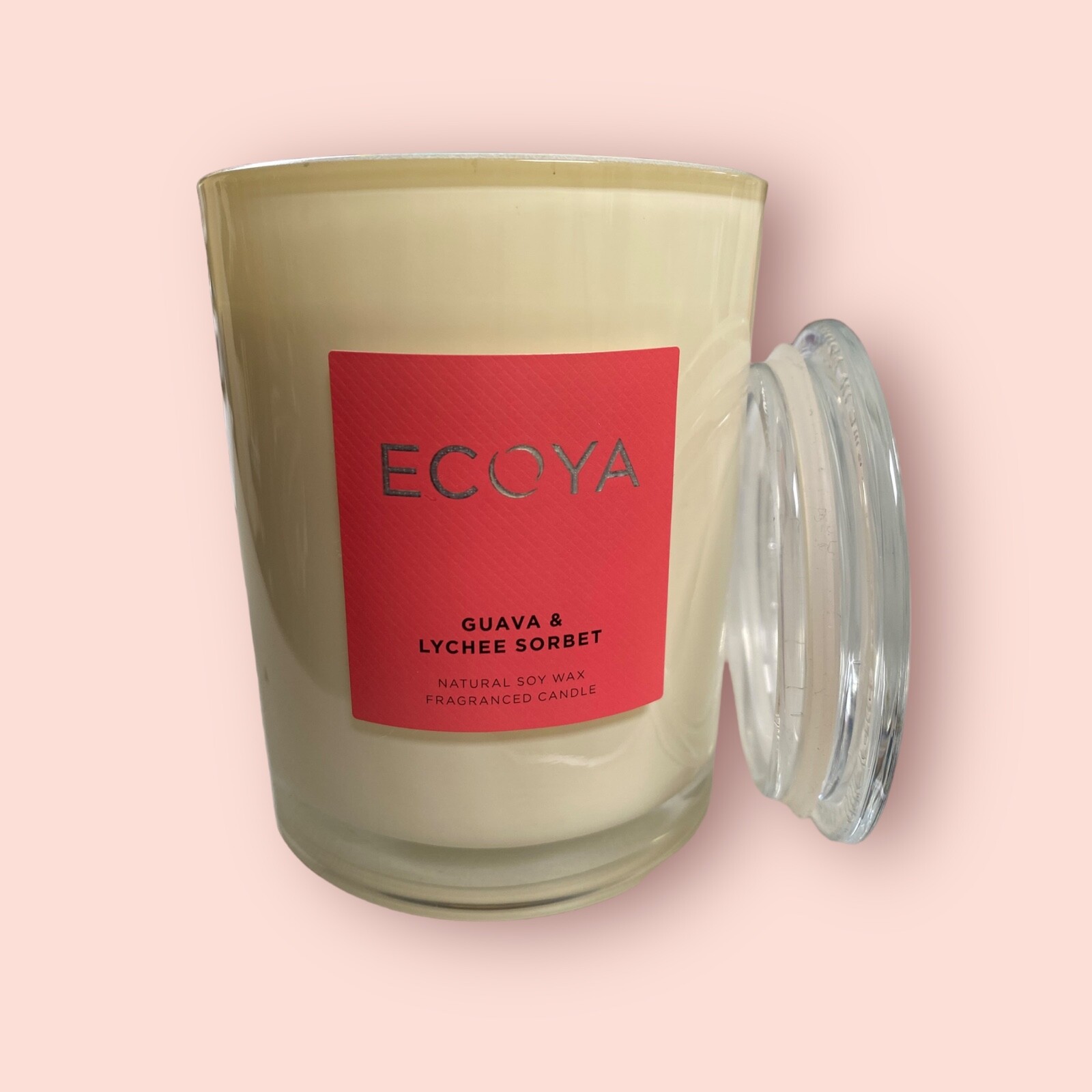 Ecoya Metro Jar Natural Soy wax Candle/ Guava / 9.5 Oz-55hr Burn Time/ NEW!