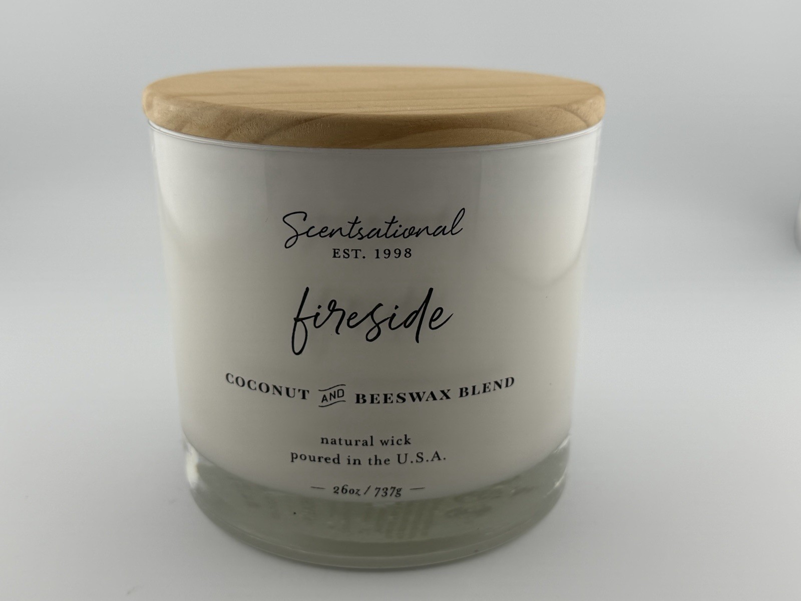 Scentsational Candle Coconut Beeswax Blend Energize Scent 26 oz Three Wick New