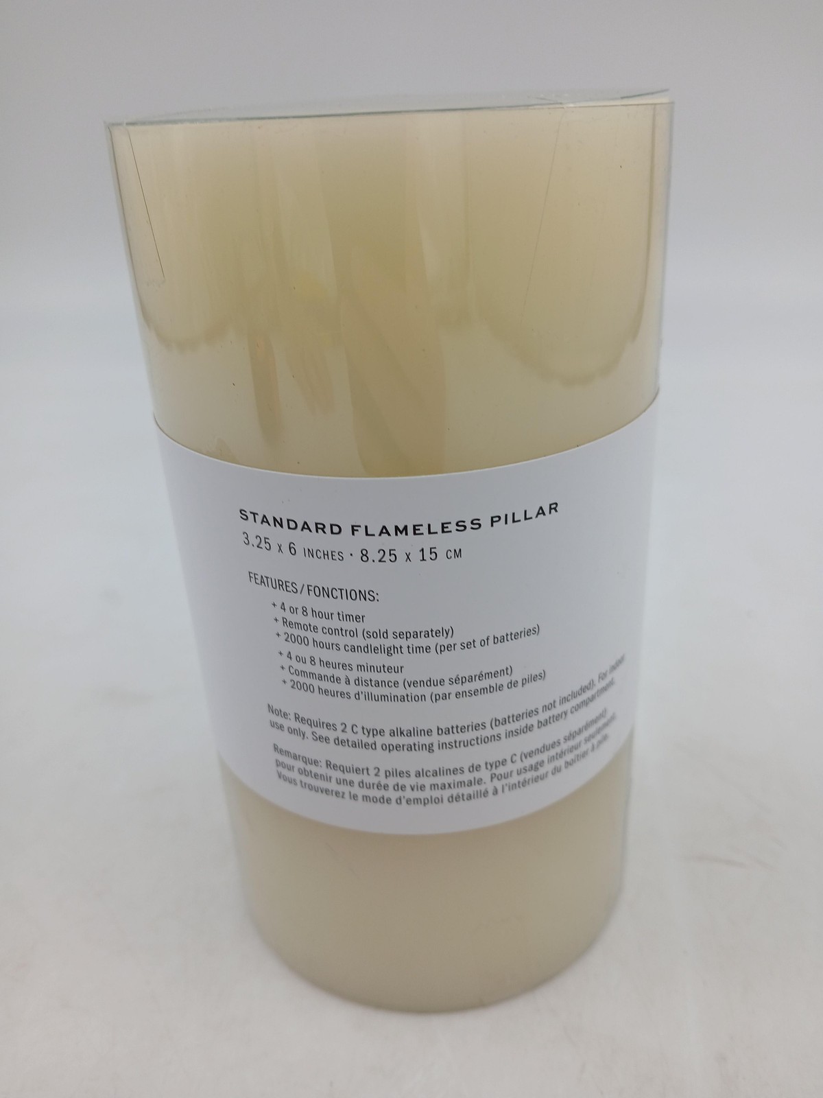 Pottery Barn Standard Flameless Pillar Candle 3.25″ x 6″ Ivory LED Timer