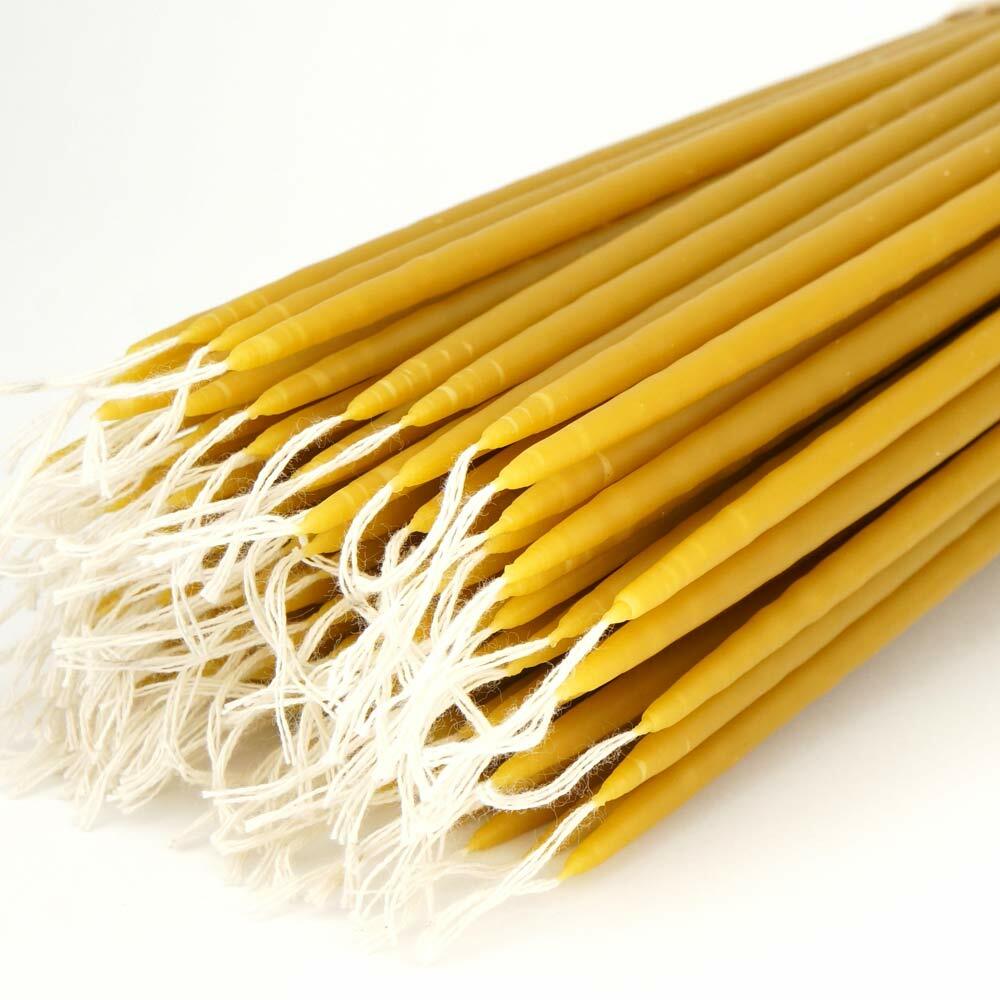 100% Pure Beeswax Taper Church Candles Orthodox Natural Honey Scent 200 pcs 11″