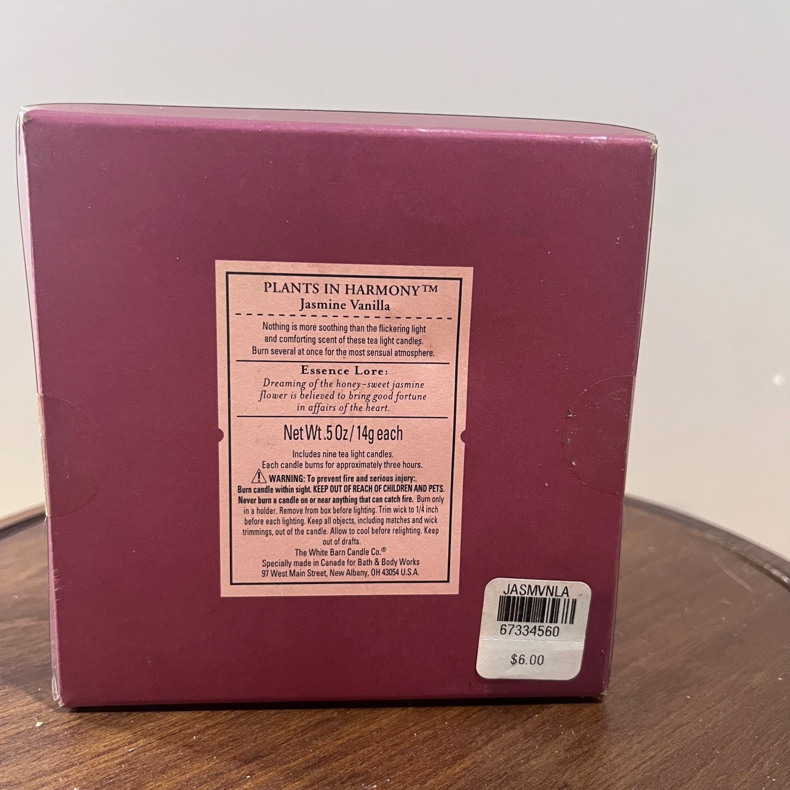 Vtg Bath & Body Works Aromatherapy Jasmine Vanilla Tea Light Candles 9ct Sealed