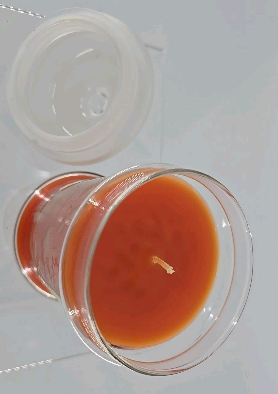 NEW! Essenza 14oz Tangy Tangerine Fragrant Candle Frosted Glass Jar And Cap