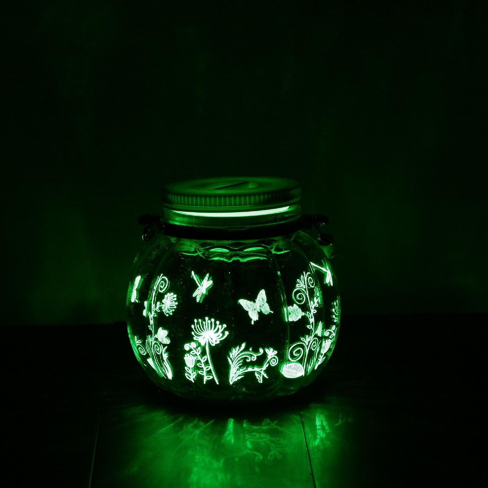 Butterfly Flower LED Color Changing Indoor/Outdoor Waterproof Jar Lantern