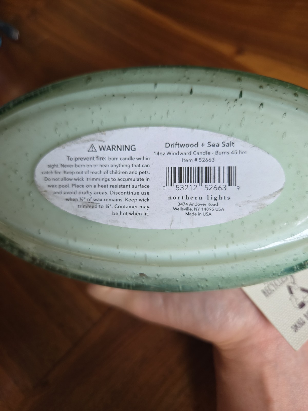 Northern Lights Candle Windward 2 Wick Candle Driftwood & Sea Salt New