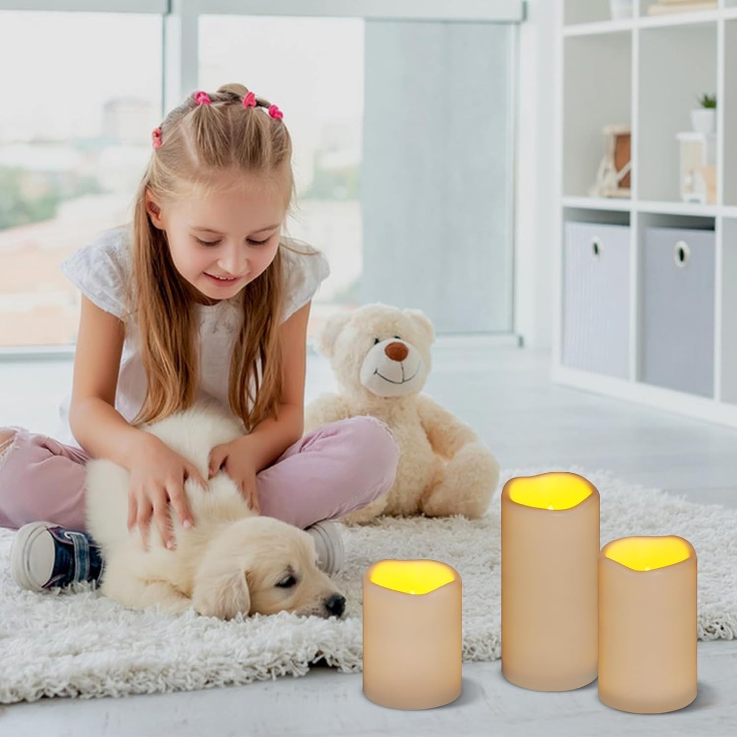 Safe and Waterproof Flameless Candle Set with Remote – 400+ Hours of Warm Light