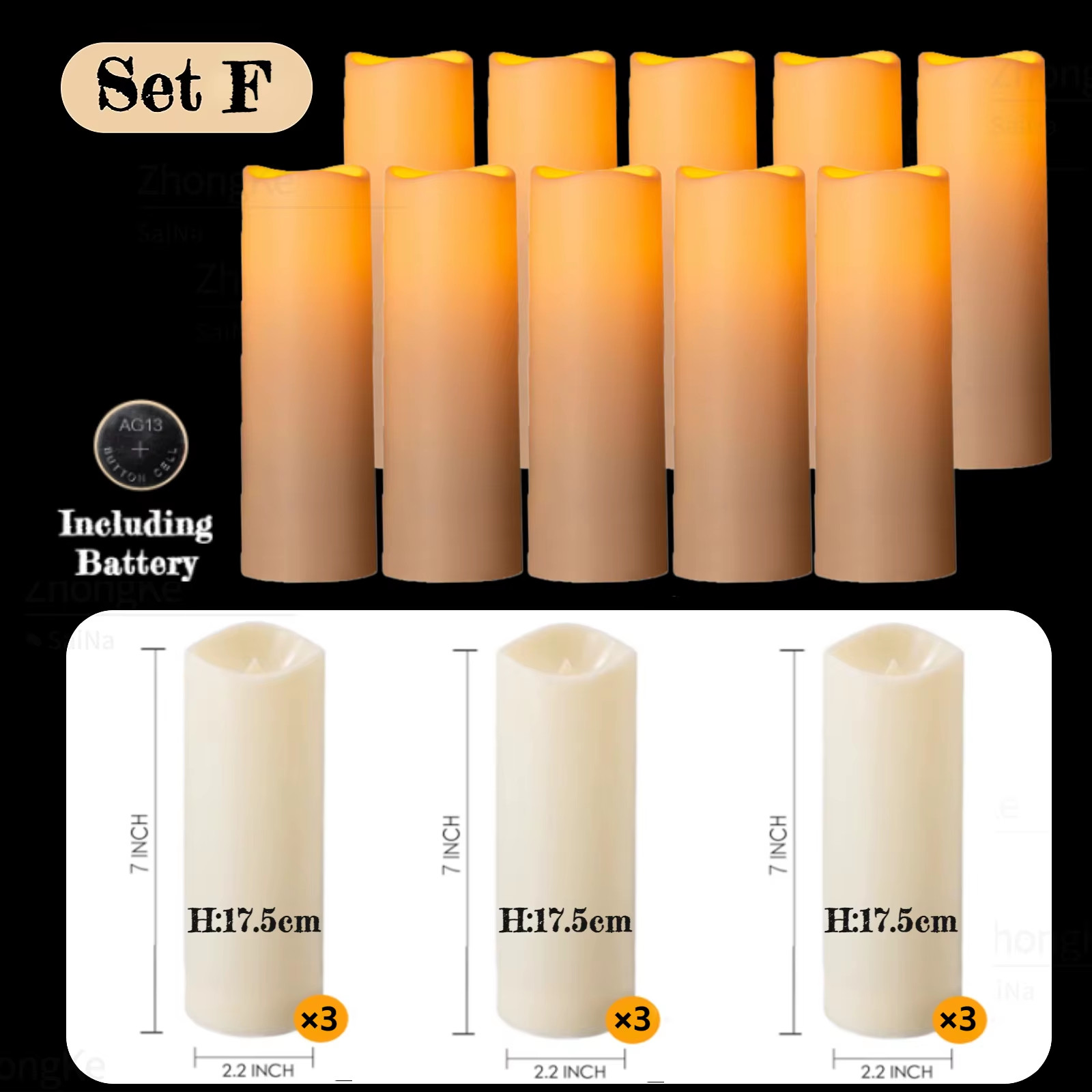 9-180Pcs LED Candles with Flickering Flameless Candles Battery Operated Pillar C
