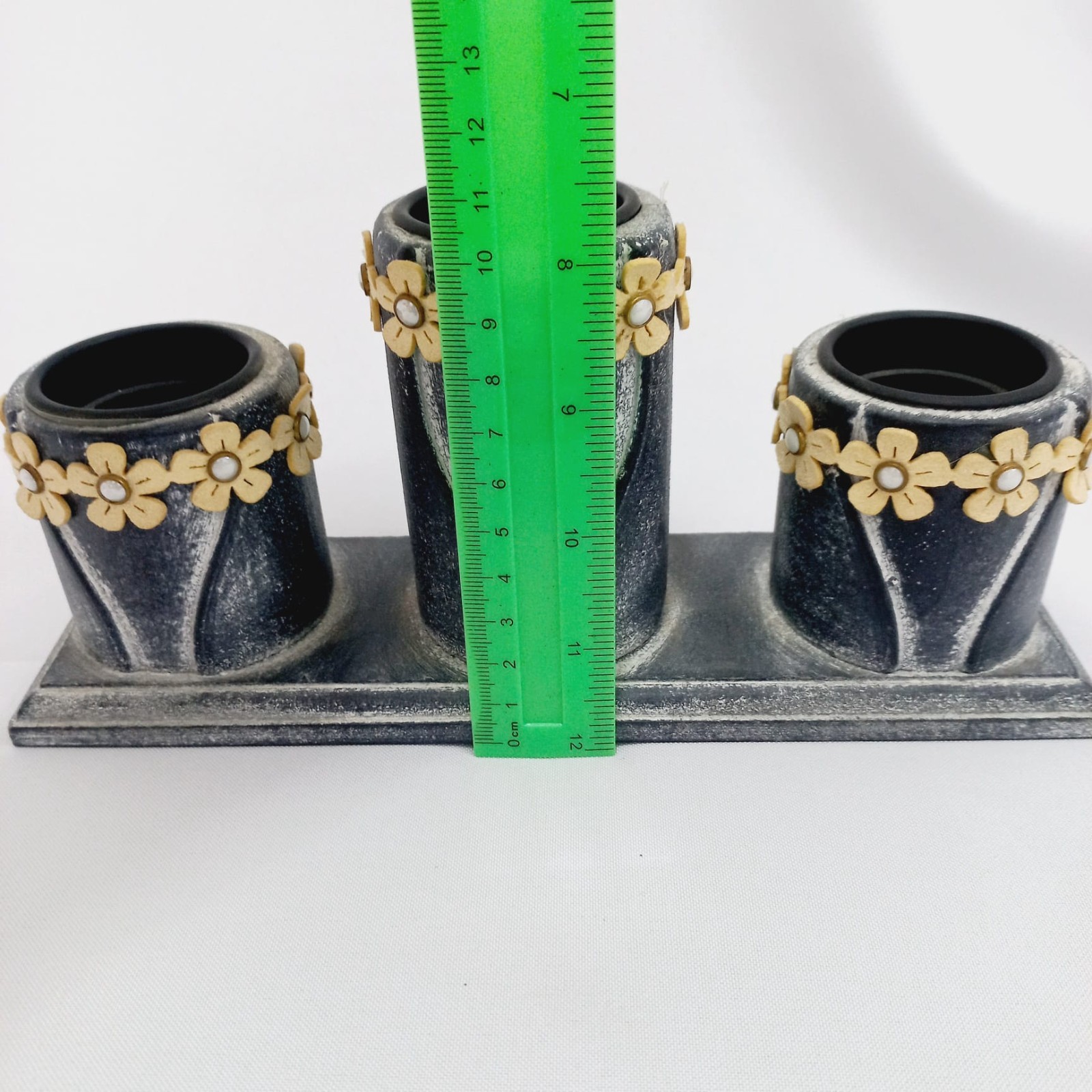 Handmade Botanical Gel Candles Set Vintage Style Antique Look Stand Clear Cups