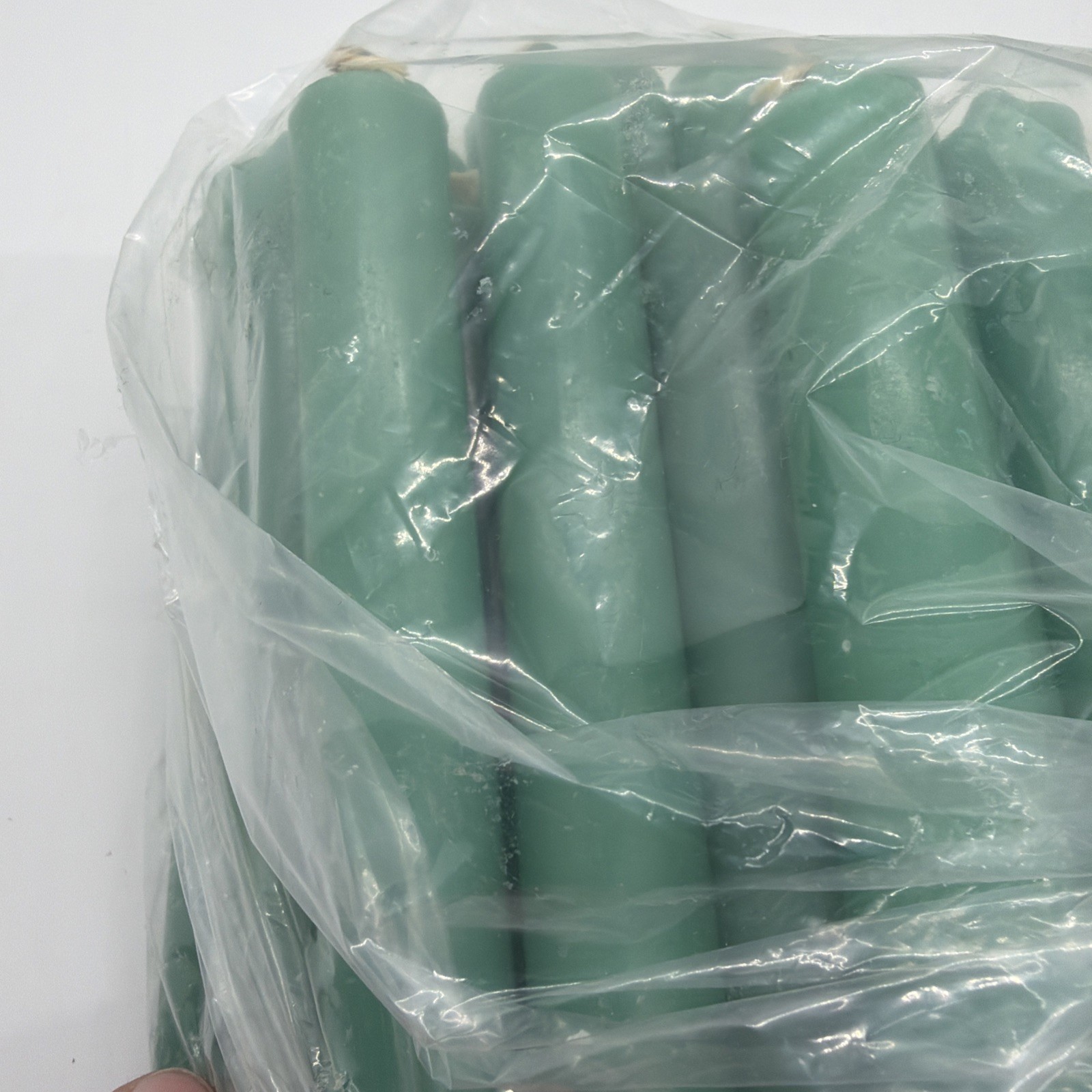 ALTAR CANDLES 1 COLOR 1 1/8″D X 5 1/2″ T IN Teal/Green SET OF 25- Great Lot!