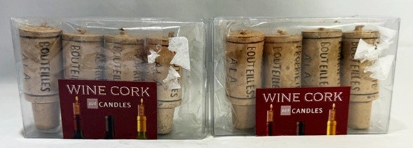 Lot of 2 Wine Bottle Wax Cork Candles BY PPD Vino Wick Wine Napa Wax Candles