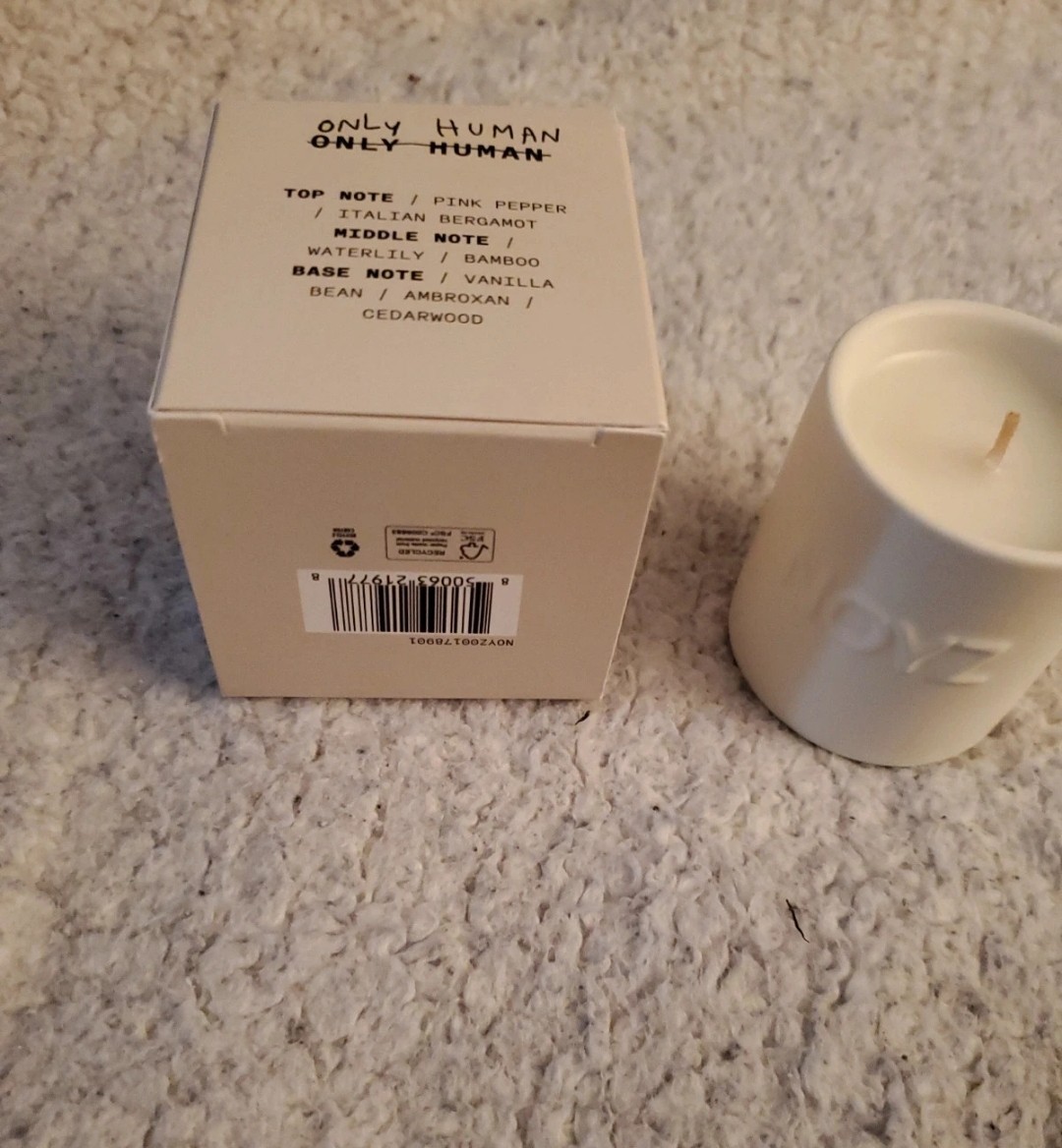 NOYZ Only Human Scented Candle White Mini Jar Single Wick 1.75 oz