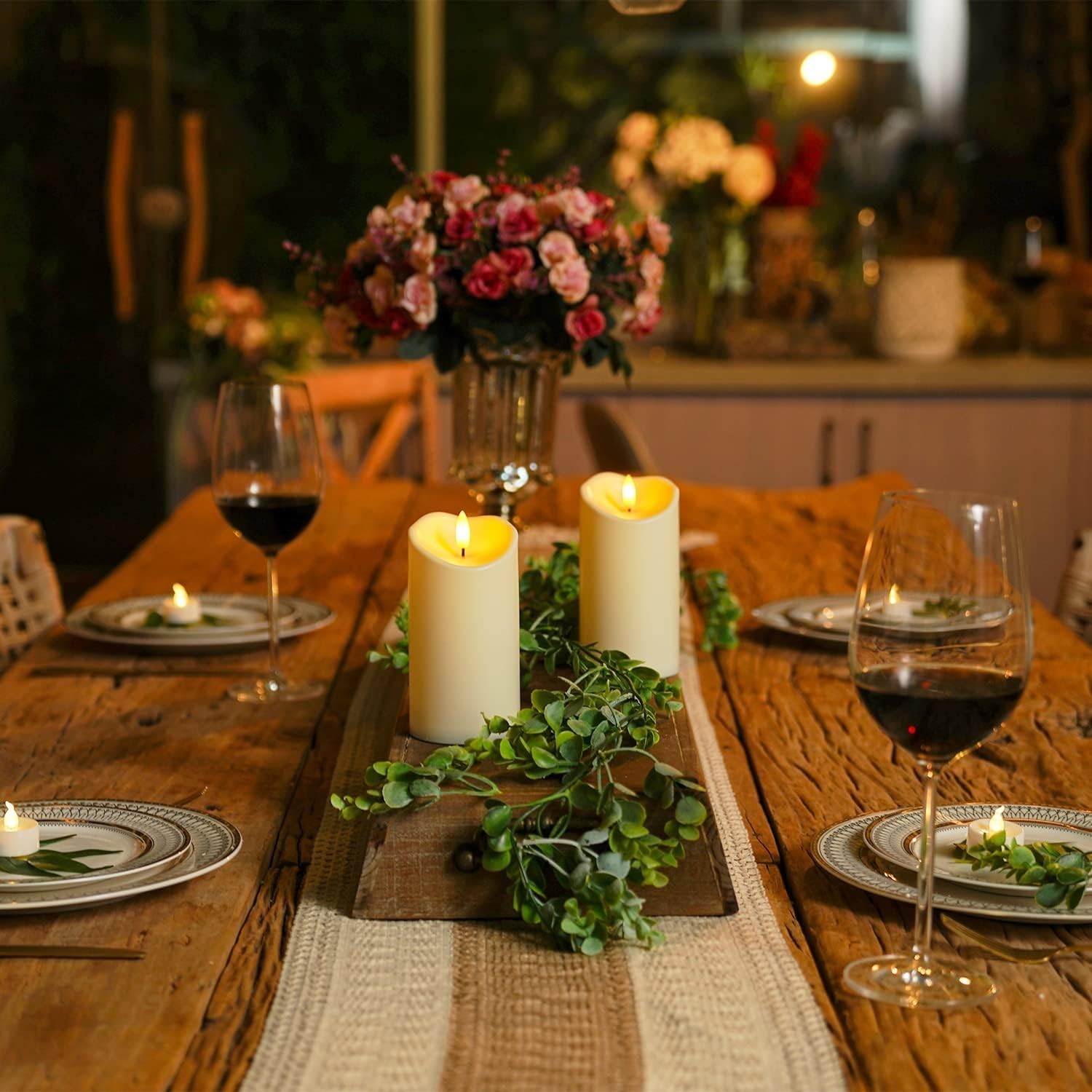 Realistic Flickering Flameless Candles, Dark Ivory – Waterproof & Remote Enabled