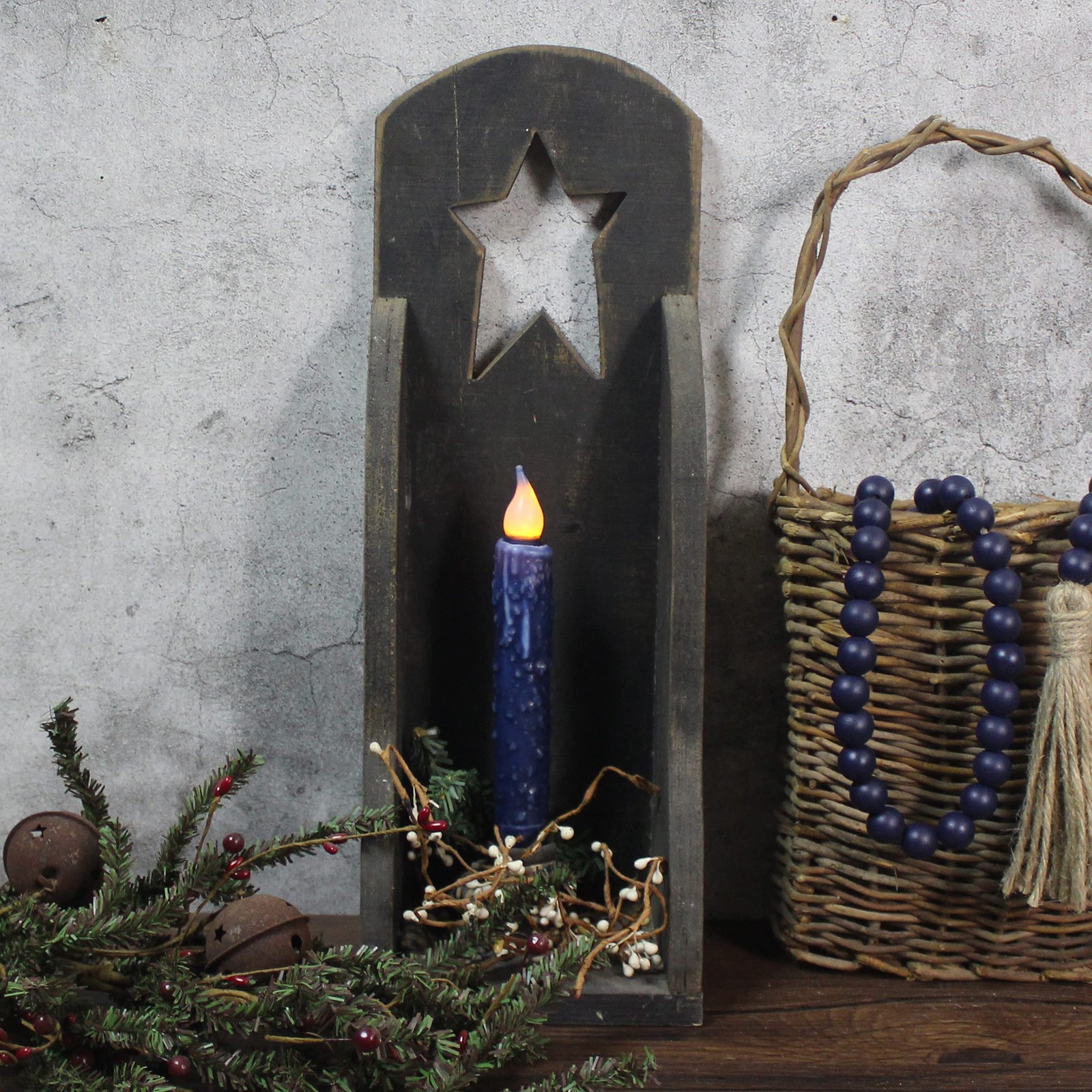 CVHOMEDECO. Real Wax Hand Dipped Battery Operated LED Timer Taper Candles Rus…