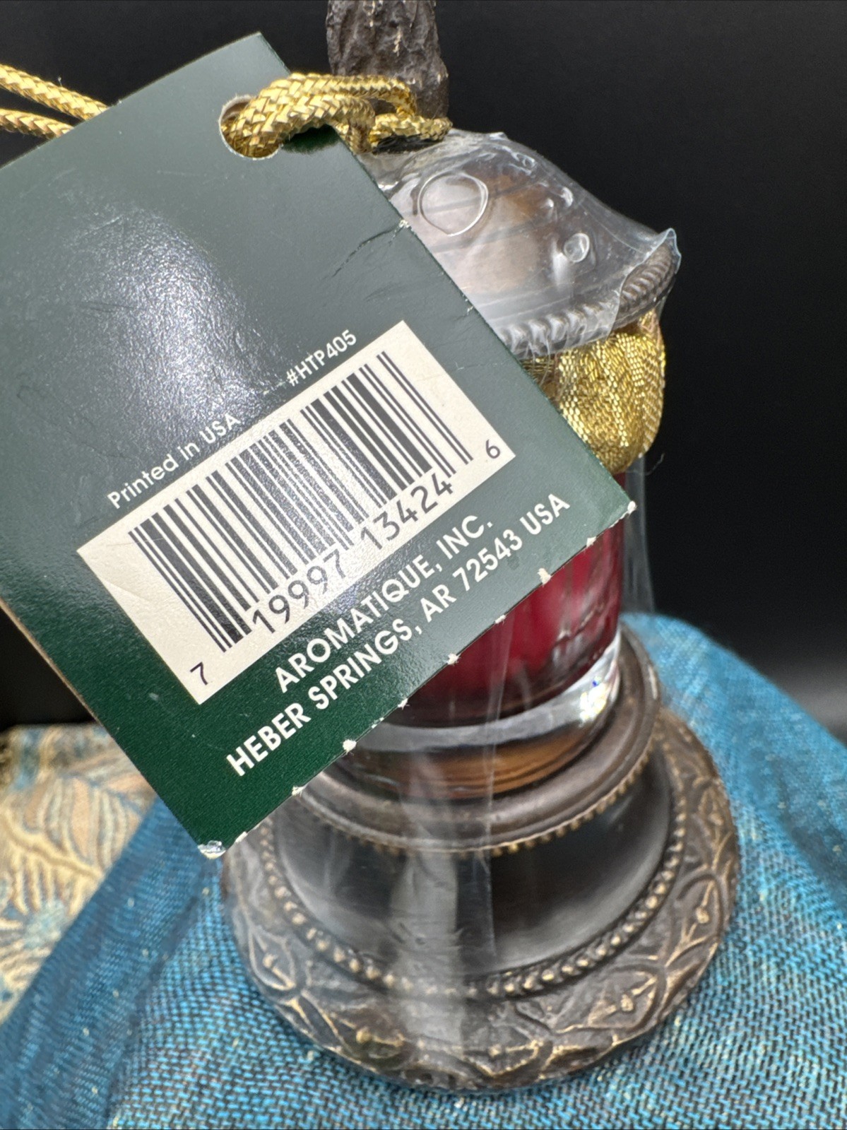 Aromatique Smell of Christmas 2.5 Oz Candle Votive Antique Bronze Inkwells NWT