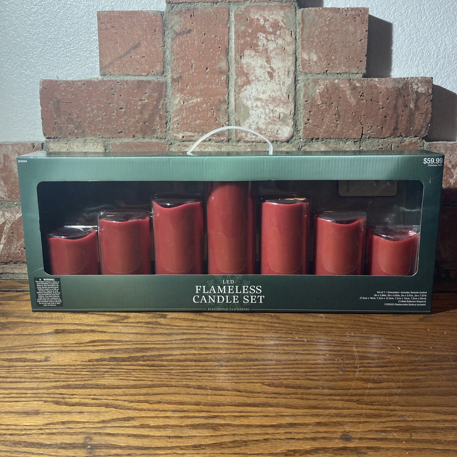 Autumn Fall Candle Set of 7 Flameless LED Halloween Electronic Flickering Orange