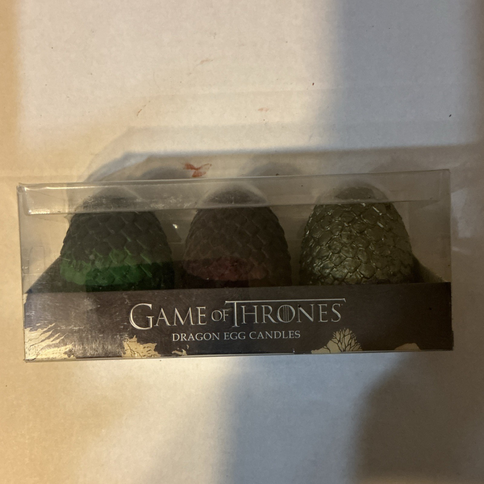 Game Of Thrones Dragon Egg Candles Hand-Painted Unscented Wax Set of 3