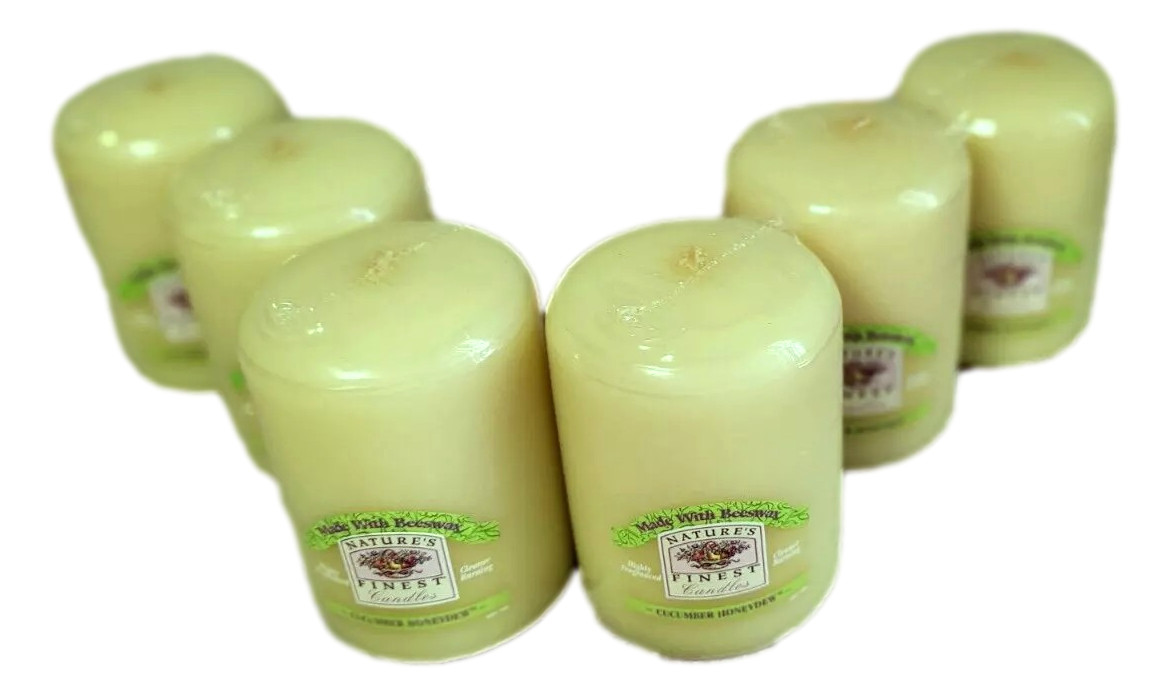 Scented Candles Pillars 4″ Tall 6-Pack Cucumber Honeydew Nature’s Finest Spa