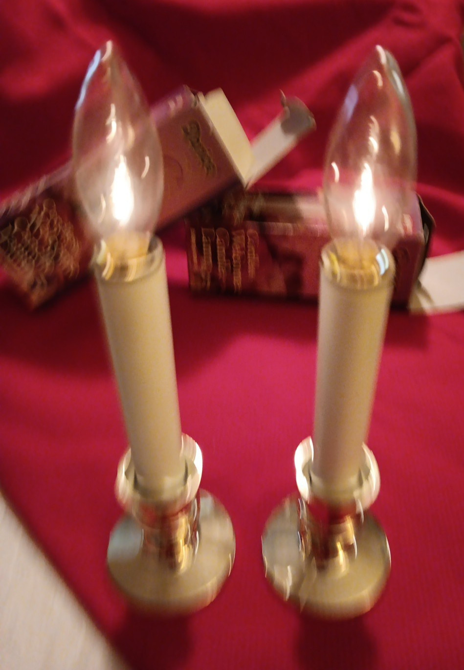 Vintage 2 Darice Cordless Welcome Candles Lamps Batteries Not Included