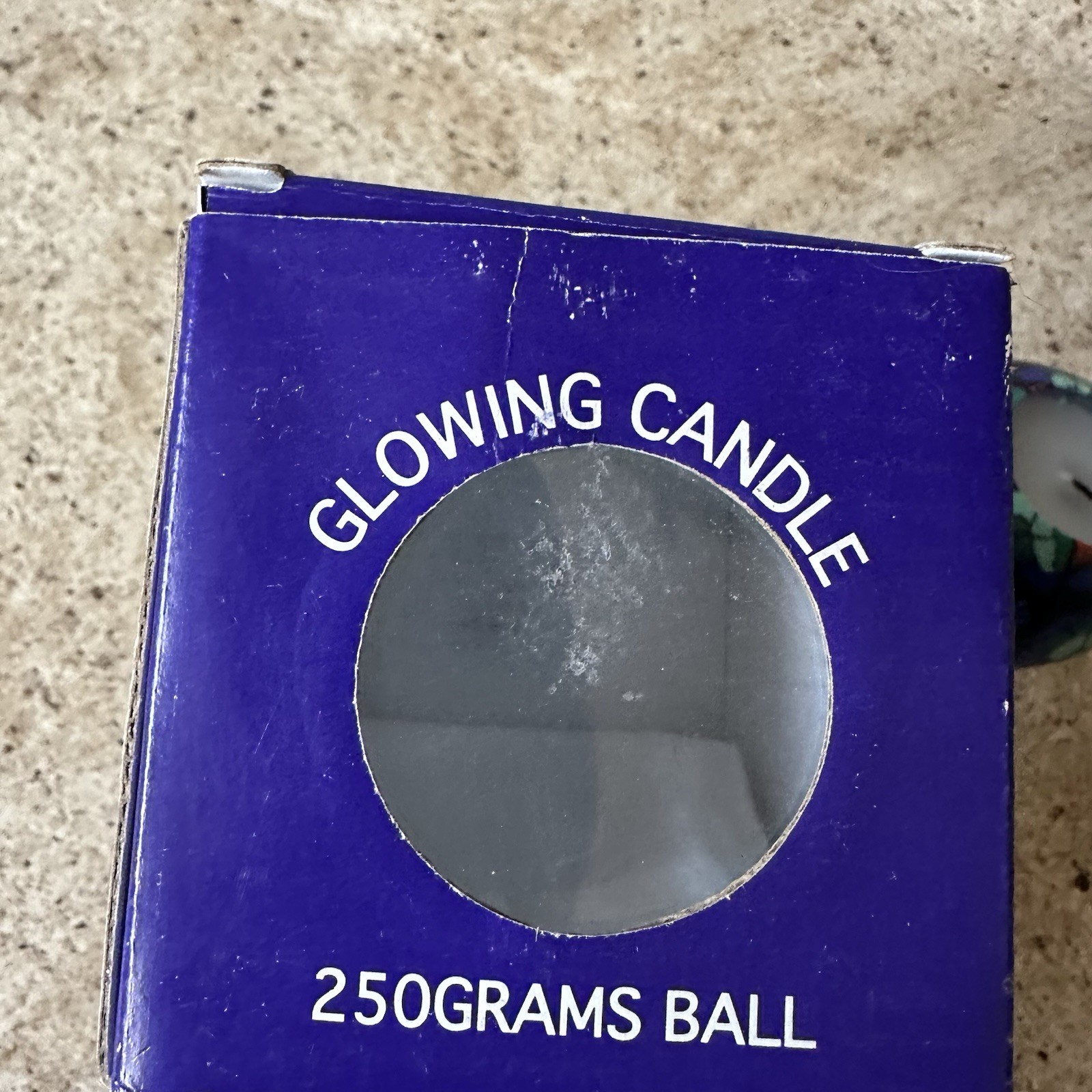 VTG 90s Candle Round Glowing Ball Star Stained Glass Millefiori Mosaic With Box