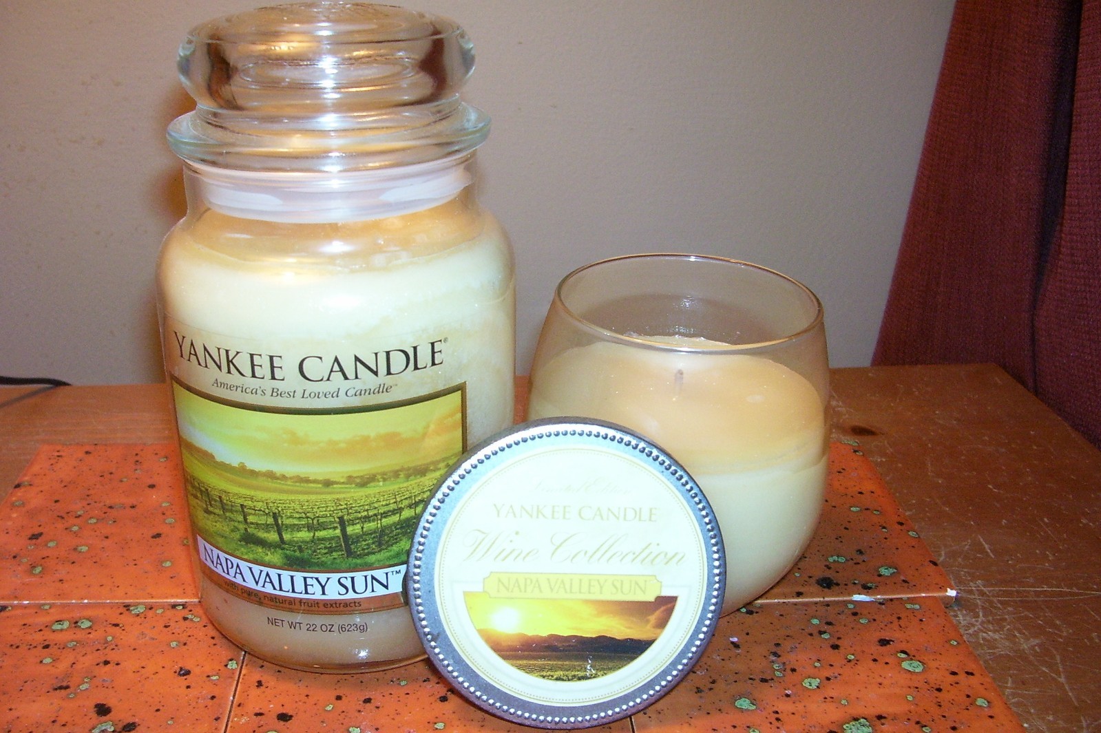 yankee candle 1-22oz JAR & 1-10oz JAR NAPA VALLEY SUN