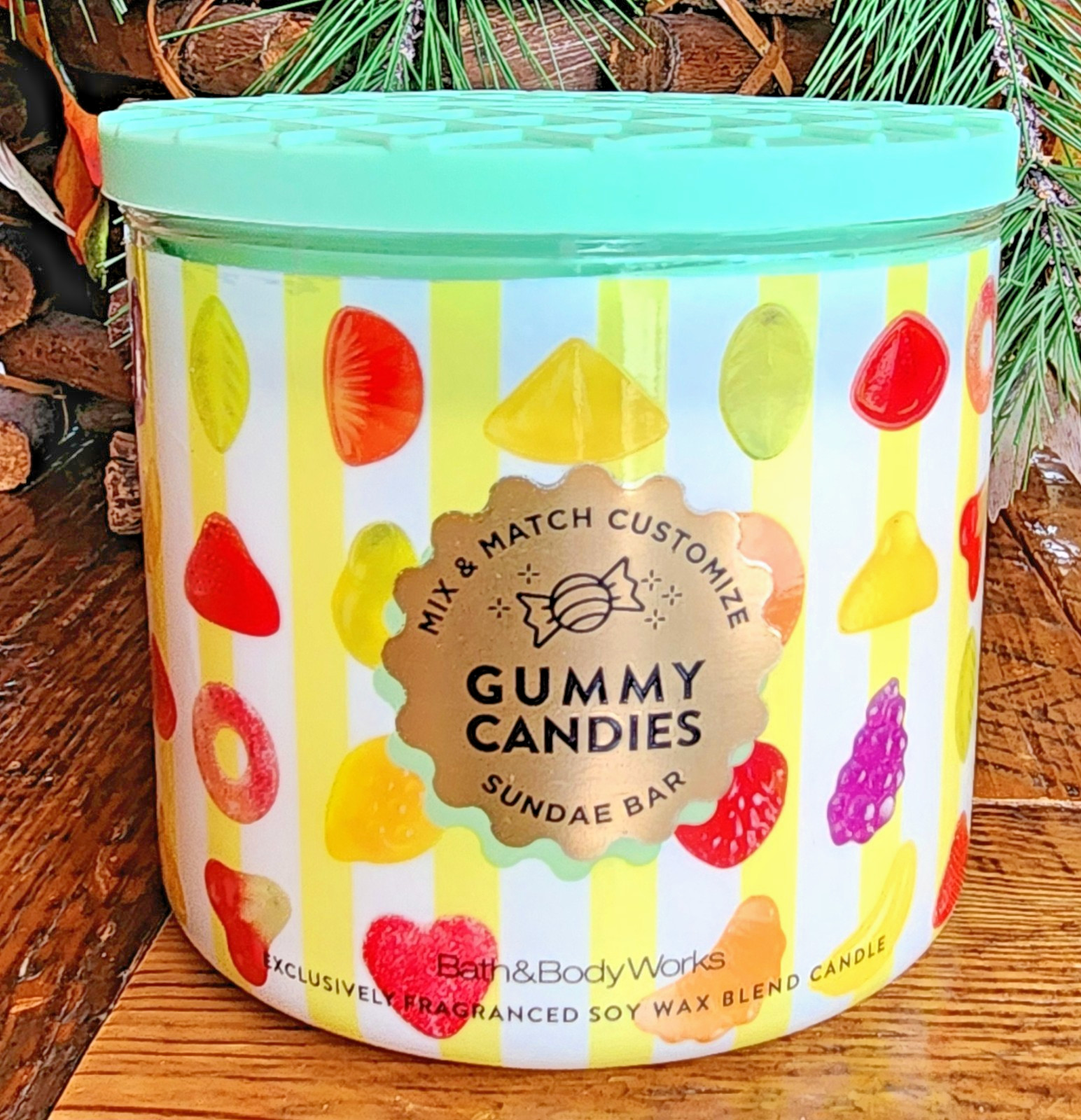 2026🌱🪺SPRING~🍋🍇🍊🍒GUMMY CANDIES~3 WICK CANDLE~Bath & Body Works~SHIP FREE