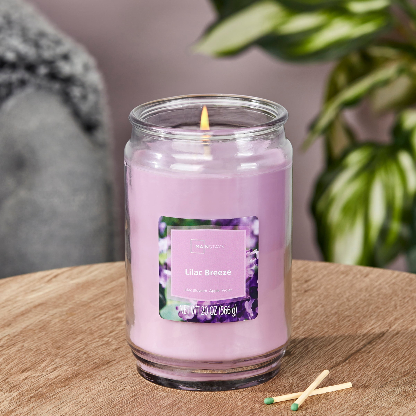 (2 pack) Lilac Breeze Scented Single-Wick Large Glass Jar Candle, 20 oz