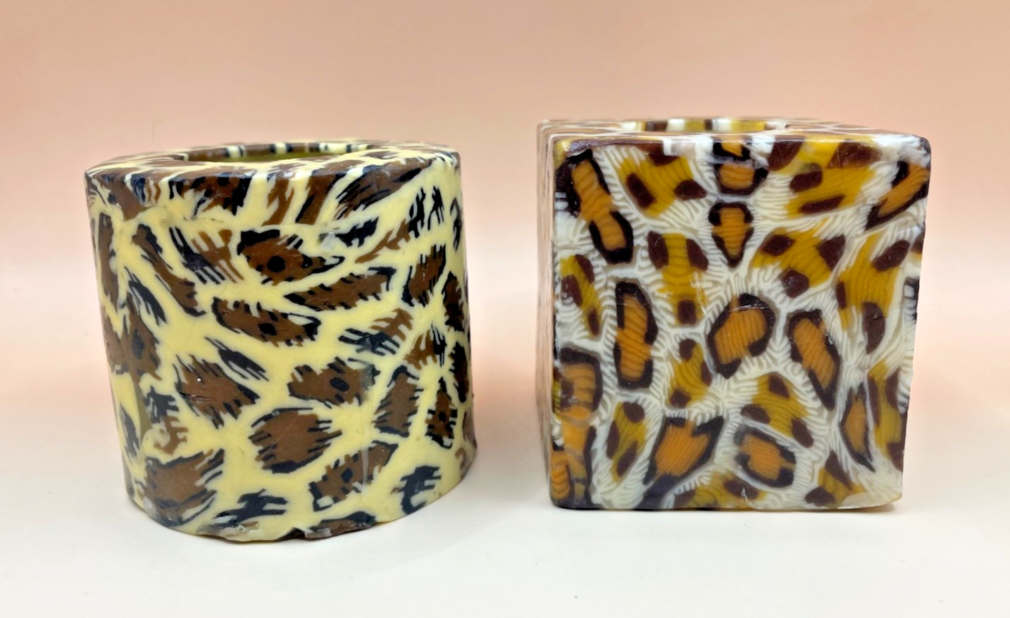 2 Y2K Candles Animal Print Retro