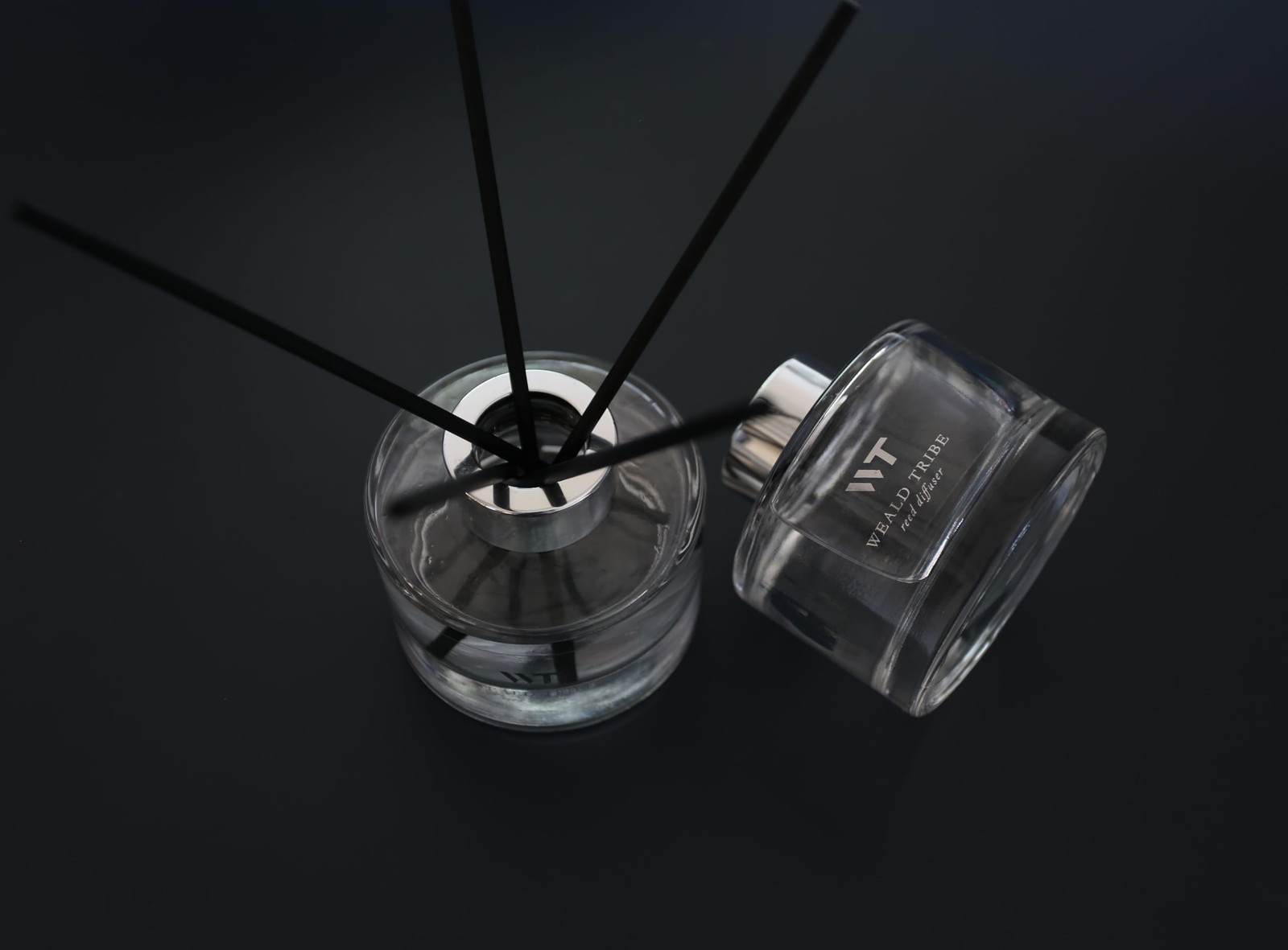 Flower Reed Diffuser Set Wild Eucalyptus Mint Scent for Bathroom Transparent