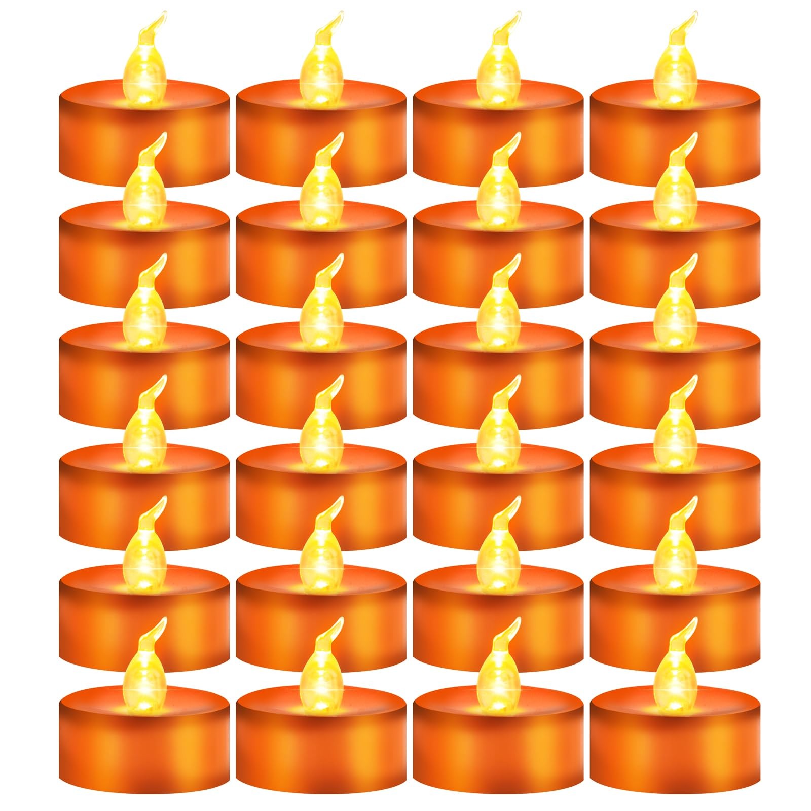 24 Pack Battery Operated Orange LED Tea Lights