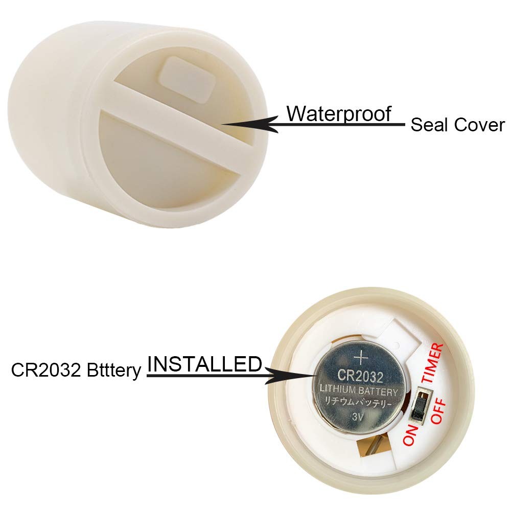 Waterproof Outdoor Votive Flameless Candles with Timer White