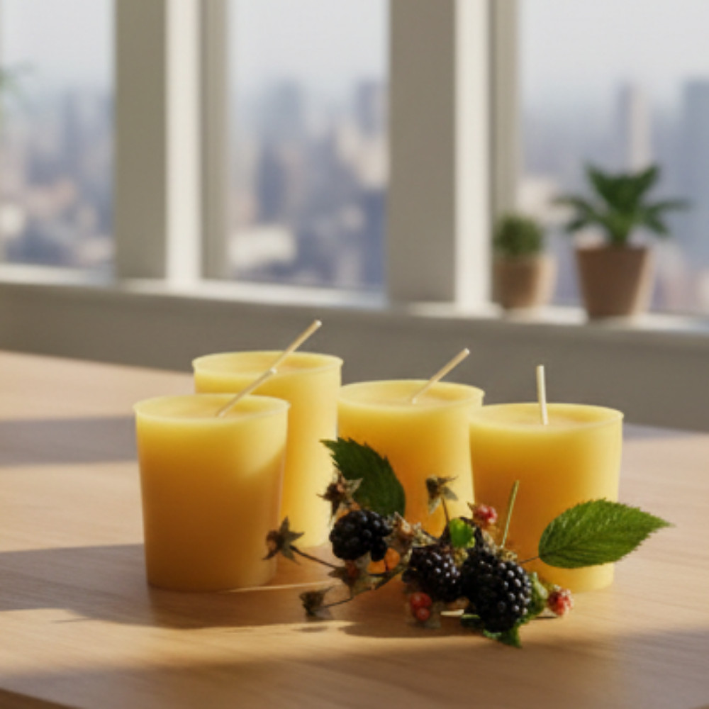 100% Pure Beeswax 15-hour Votives Candles REFILLS (no cup), Organic Hand Made