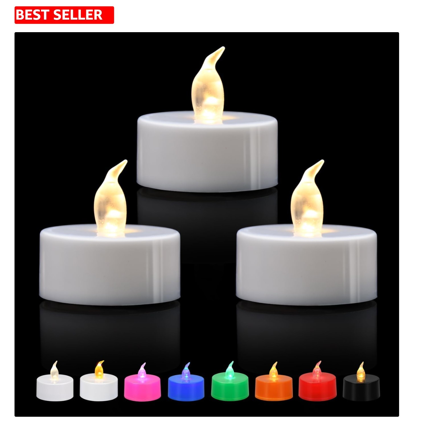 12 Pack Flameless LED Tea Lights – Flickering Warm White for Safe Decor