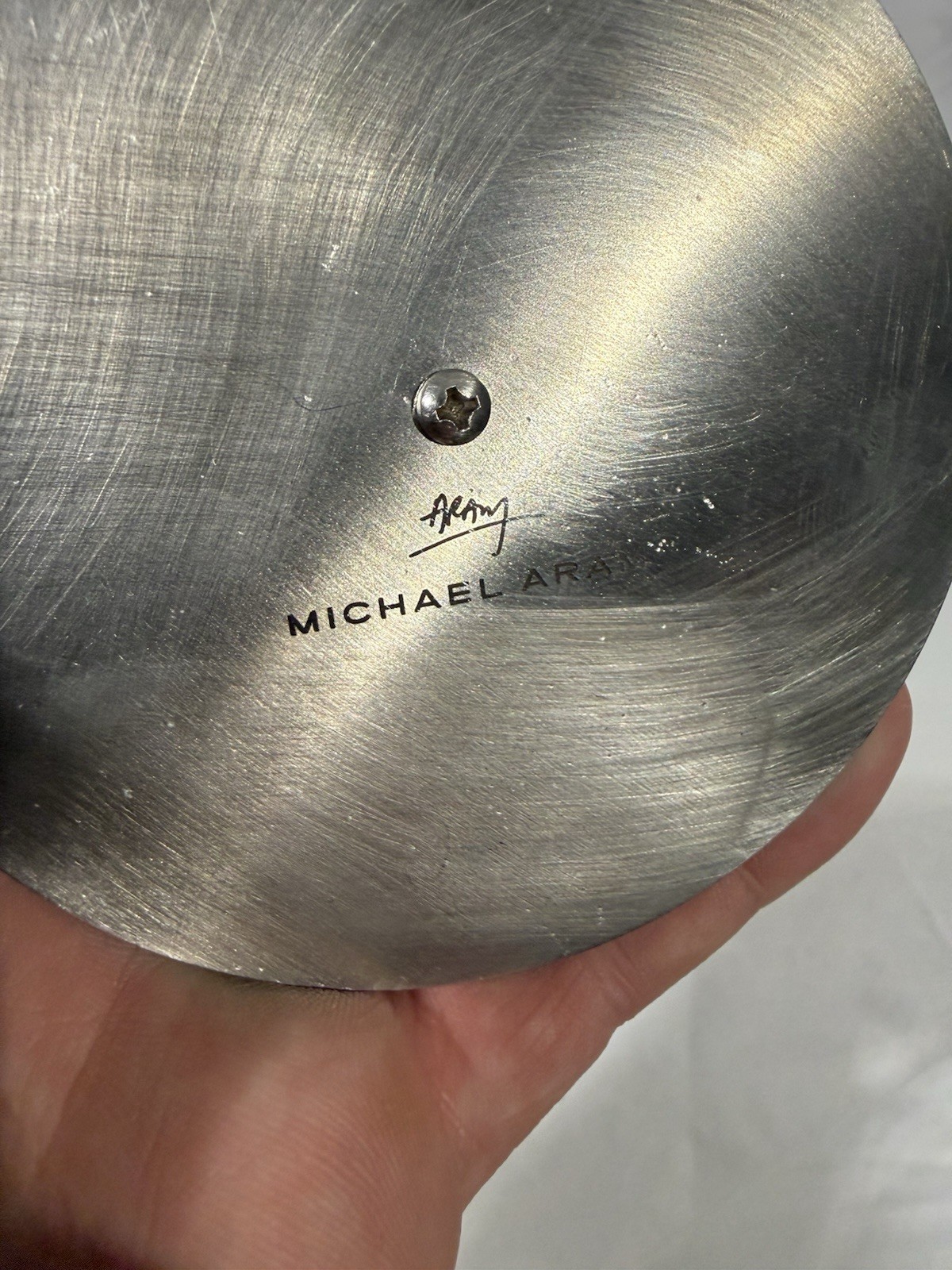 MICHAEL ARAM Gold Candle Replacement Lid, Art Sculpture Signed Flower