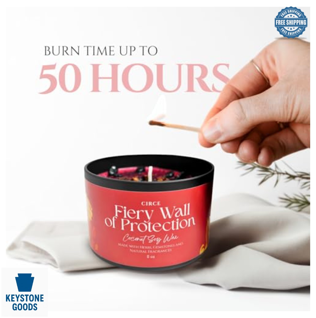 Spell Candle Jar 8 Oz Protection Repel Negativity Coconut Soy Wax 50 Hour Burn