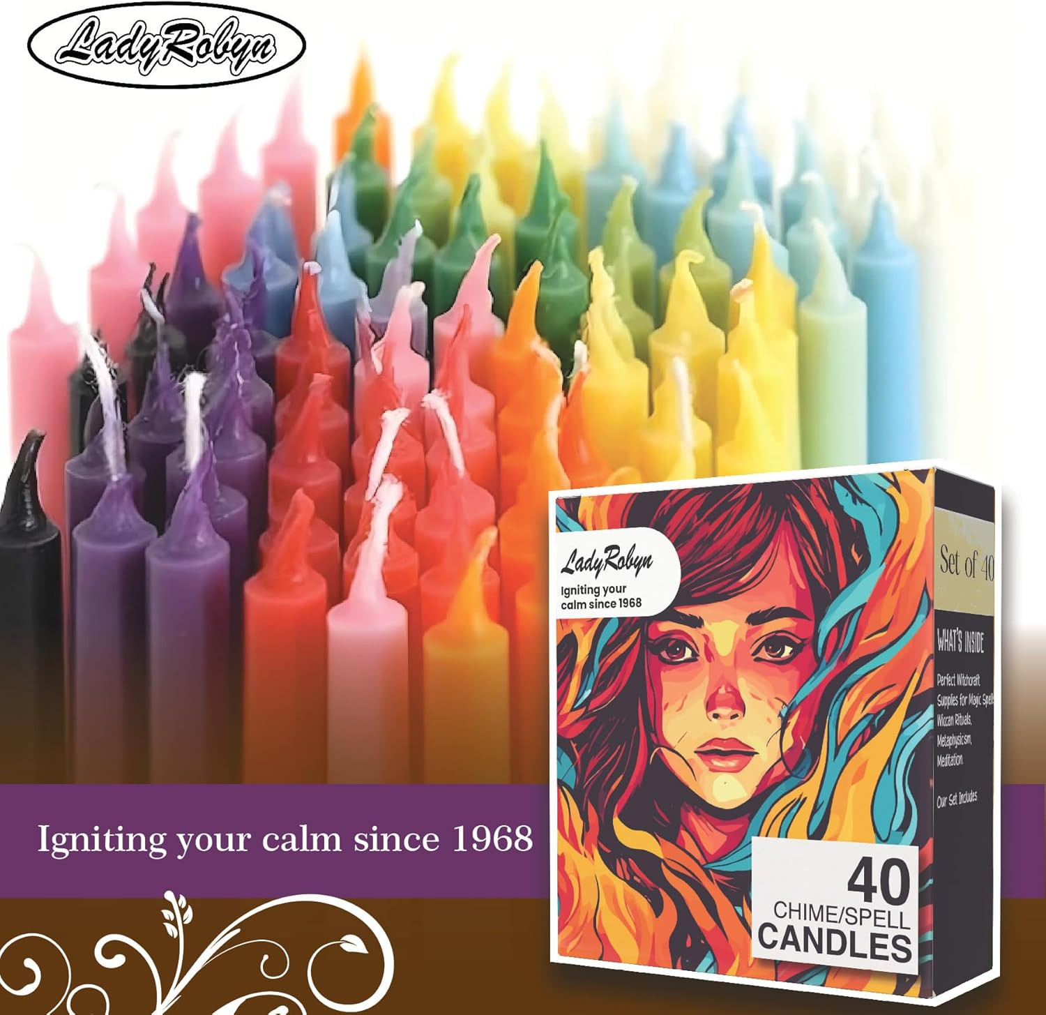 40 Pack Spell Chime Candles-4 Inch Multi-Colored, Candle – for Home Decor Kitche