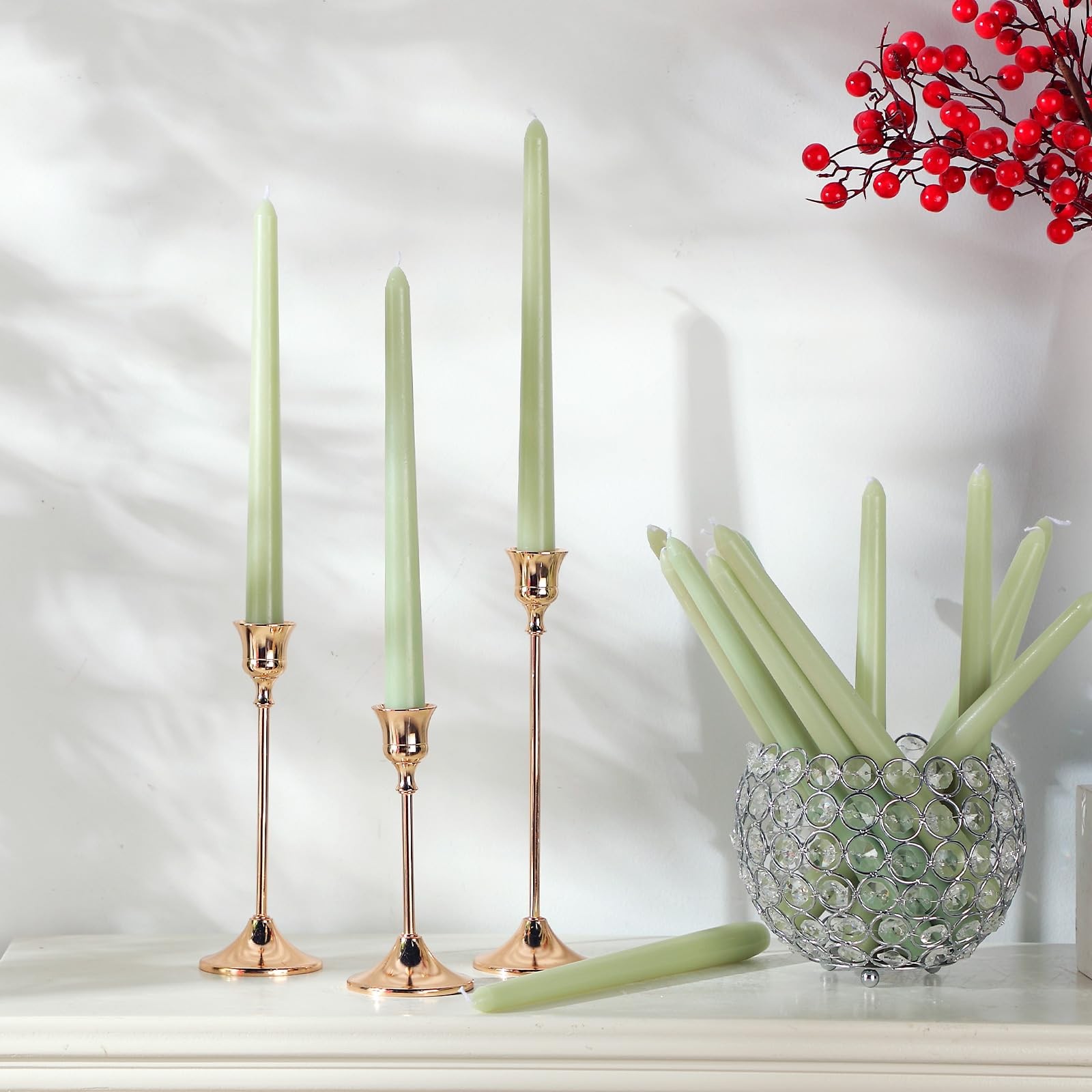 16 Pcs 10 Inch Long Tapered Candle Stick Bulk Smokeless Unscented Burning Can…