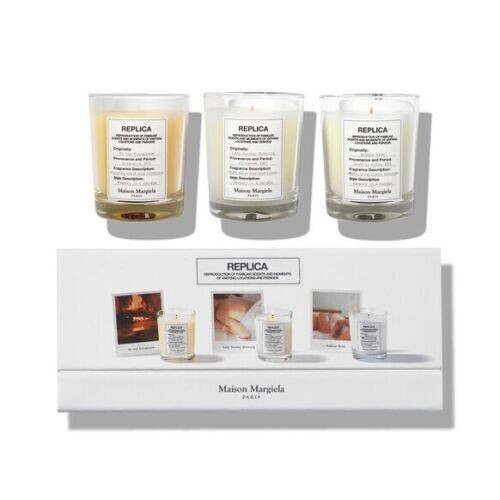 NEW / Maison Margiela Replica Scented Candal (2.46 oz Ea) & Matches Gift Box Set