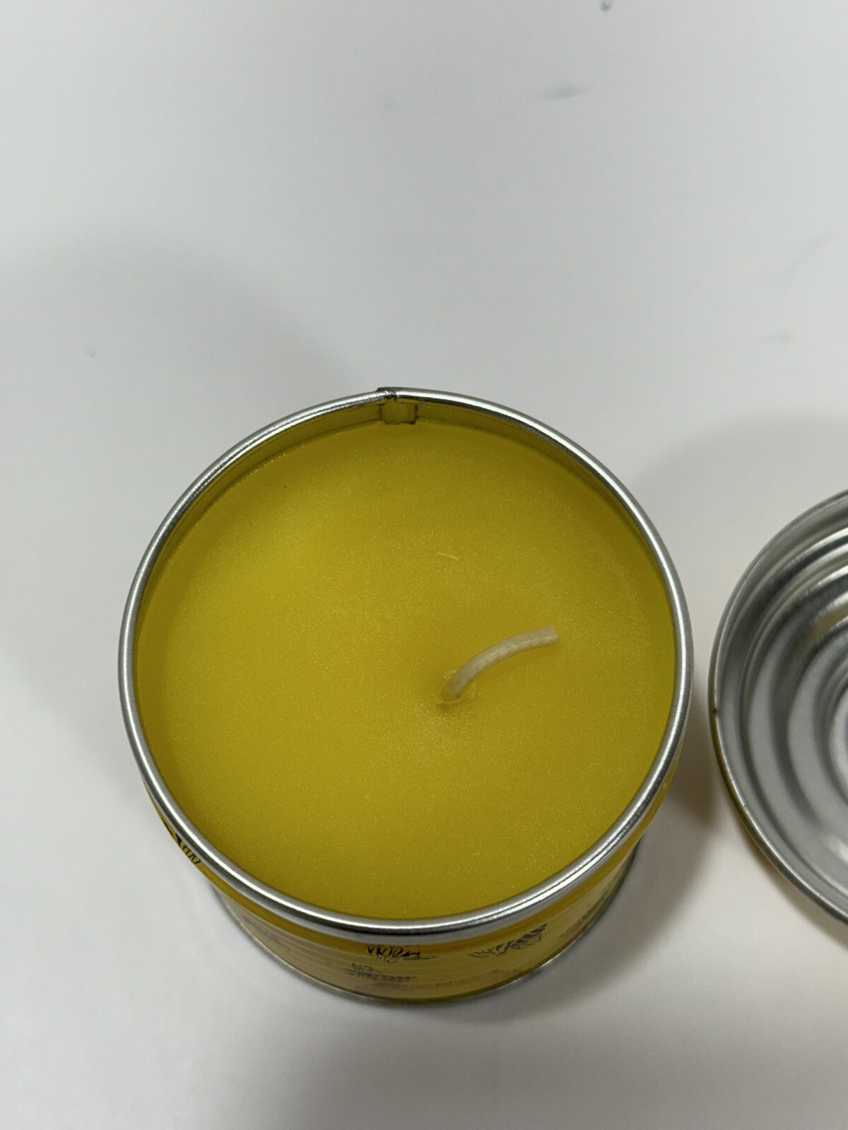 Vintage Beehive Bee Yellow Tin Candle Set Of 4 Made In Switzerland Very Rare!