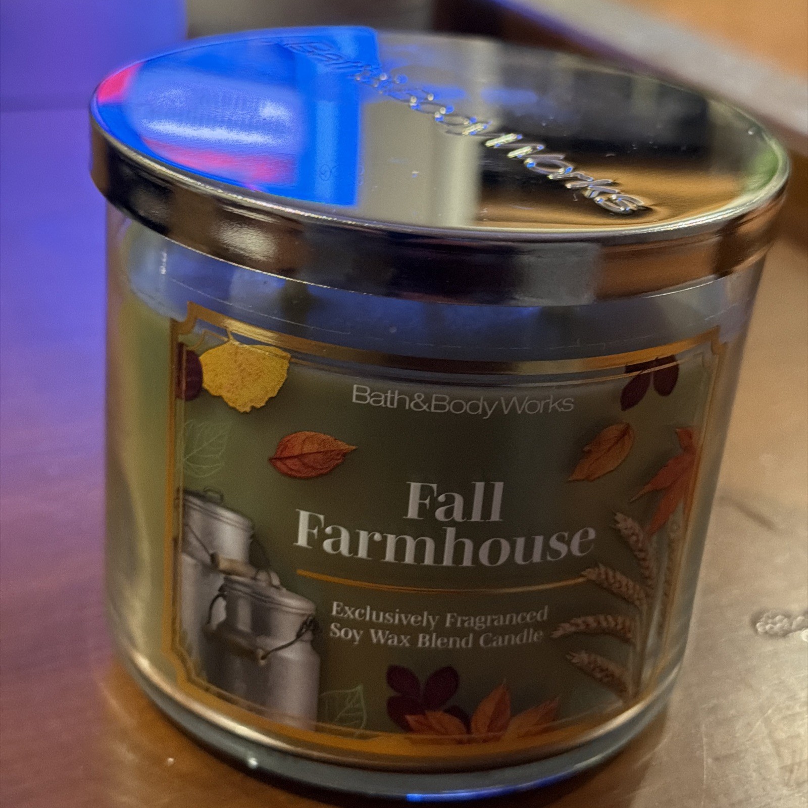 Bath & Body Works FALL FARMHOUSE Scented 3 Wick CANDLE 25-45 Hrs Soy Wax 14.5oz