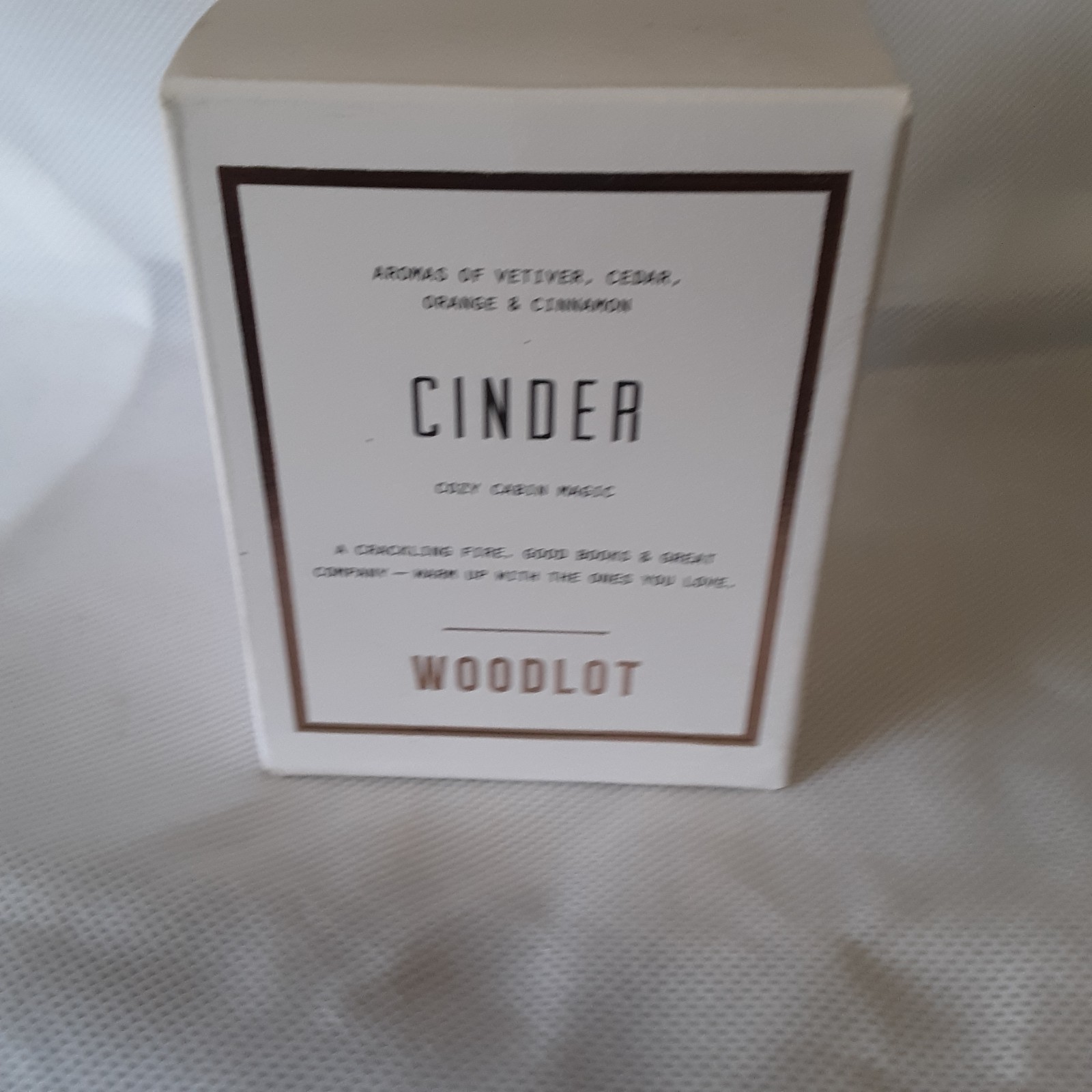 Woodlot Cinder Coconut Wax Candle Vetiver, Cedar, Orange & Cinnamon 8 oz