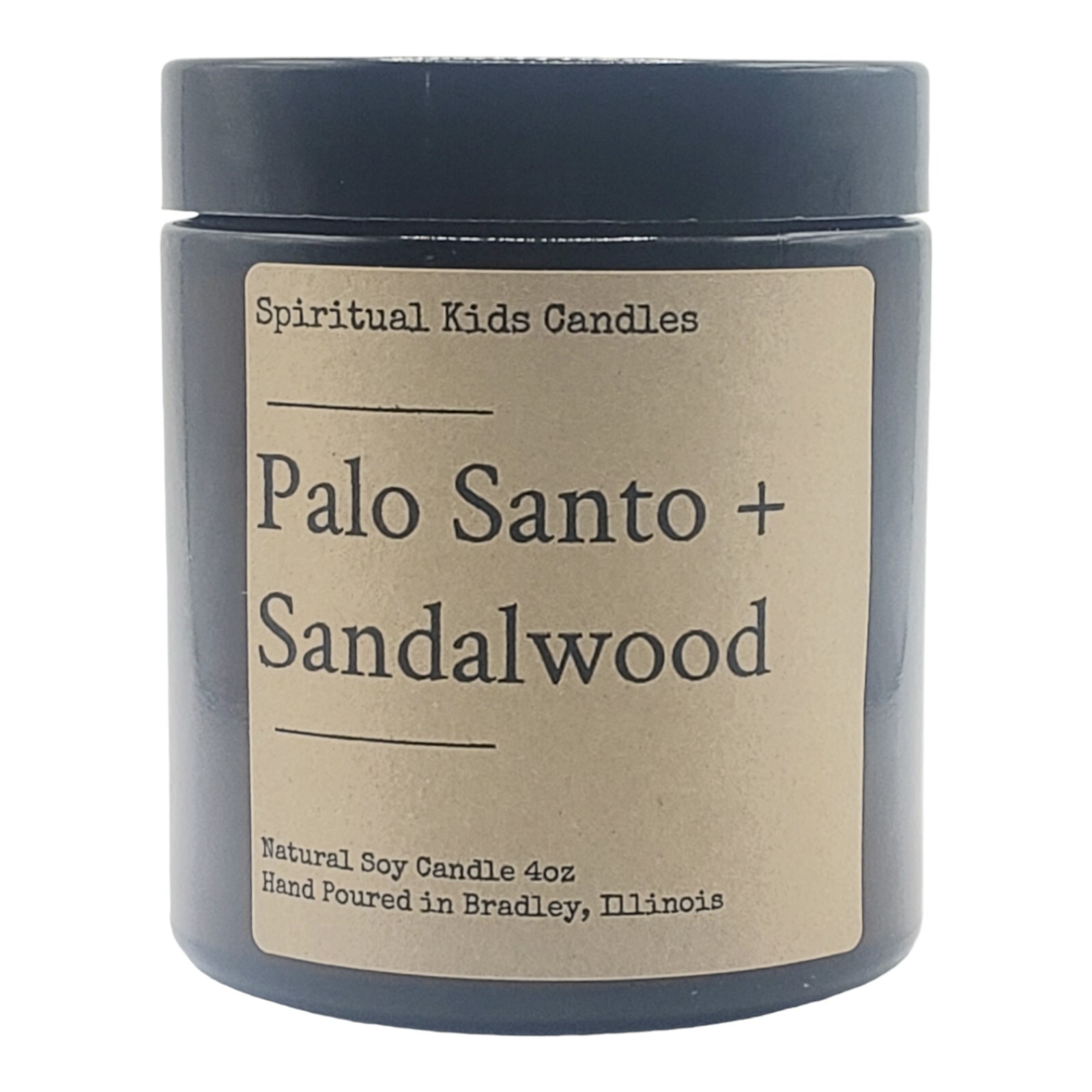 Palo Santo Sandalwood Soy Candle 4oz Glass Jar 20-25 Hr Essential Fragrant Oils