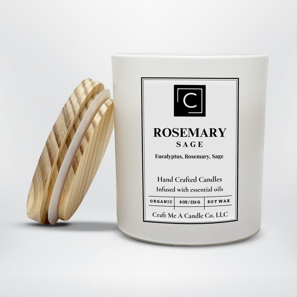Rosemary Sage Scented Candle – Eucalyptus, Rosemary, Sage