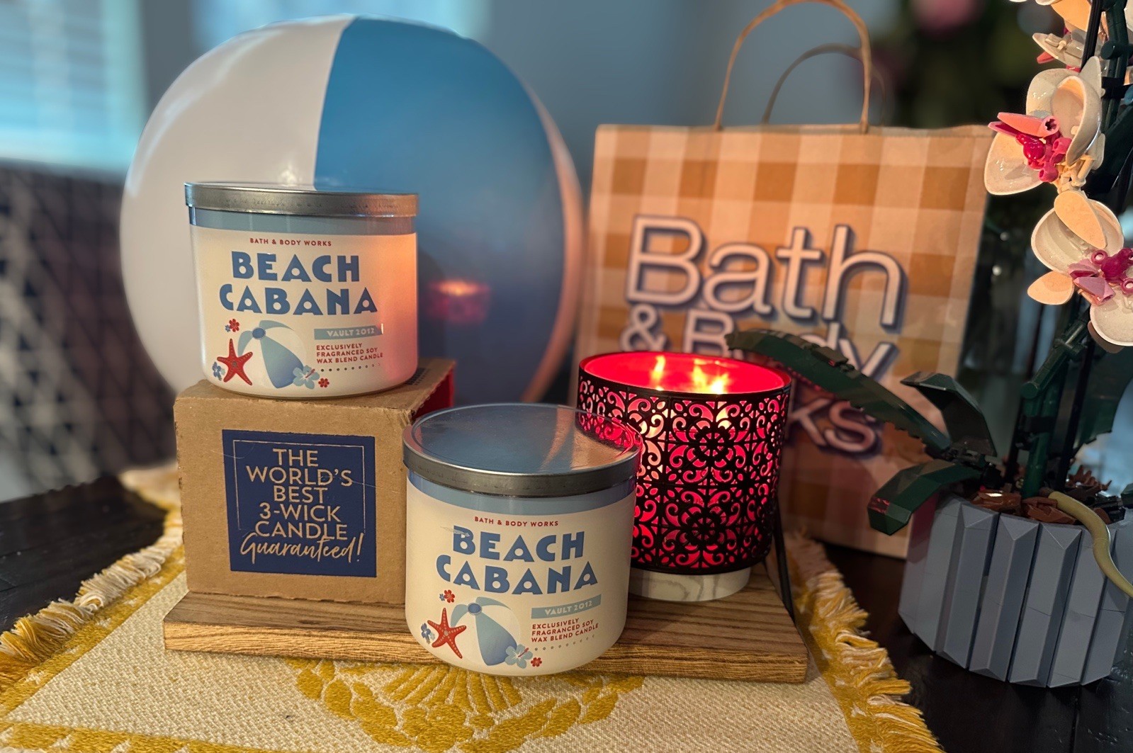 Lot Of 2 Bath & Body Works Beach Cabana 3 Wick Candle 14.5 OZ. RARE FROM VAULT⛱️