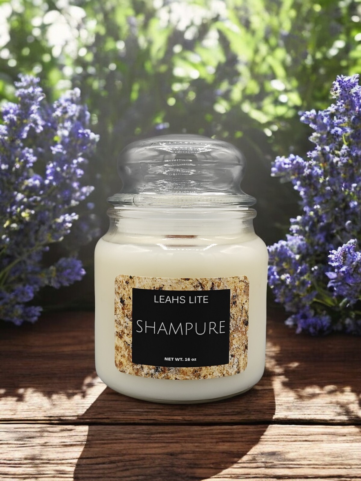WOOD WICK * SHAMPURE AVEDA TYPE * SCENTED CANDLE * Leah’s Lite Candle * 16 OZ
